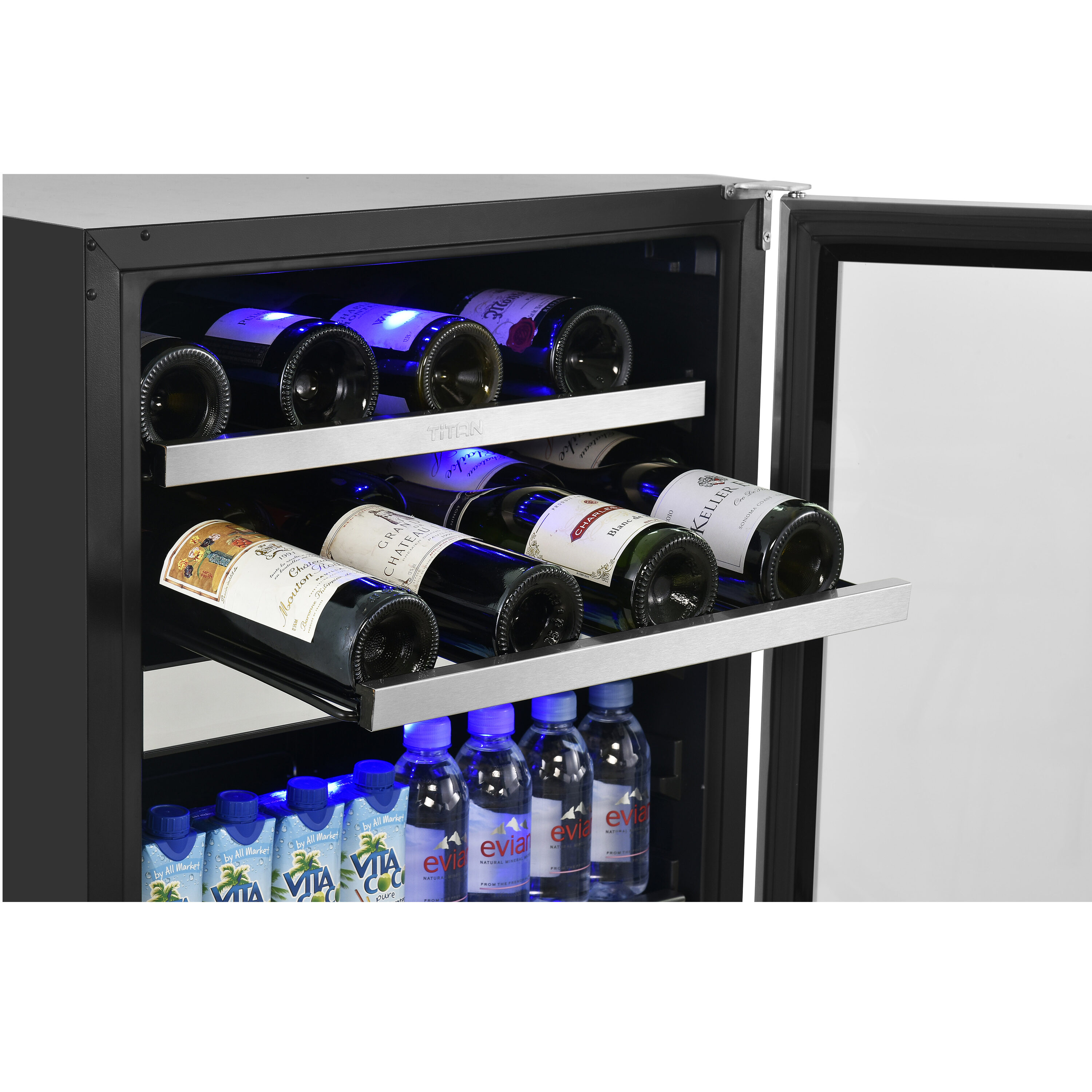 Titan 23.82-in W Stainless Steel Built-In/Freestanding Beverage ...