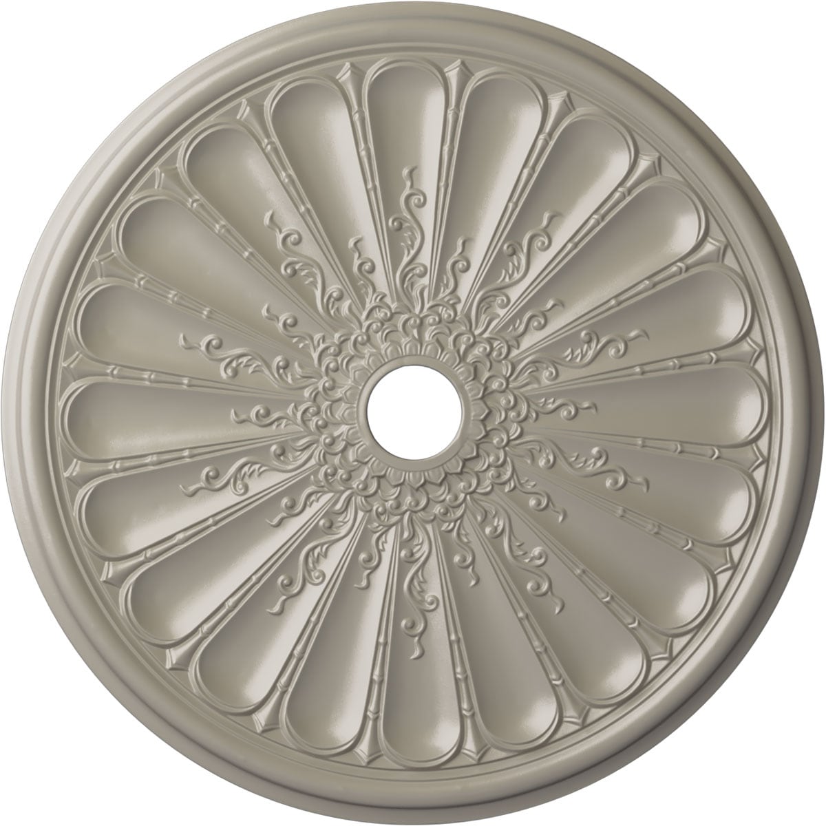 Ekena Millwork CM31KIPWS Kirke 31.5-in W x 31.5-in L Painted Pearl White Polyurethane Whole Ceiling Medallion