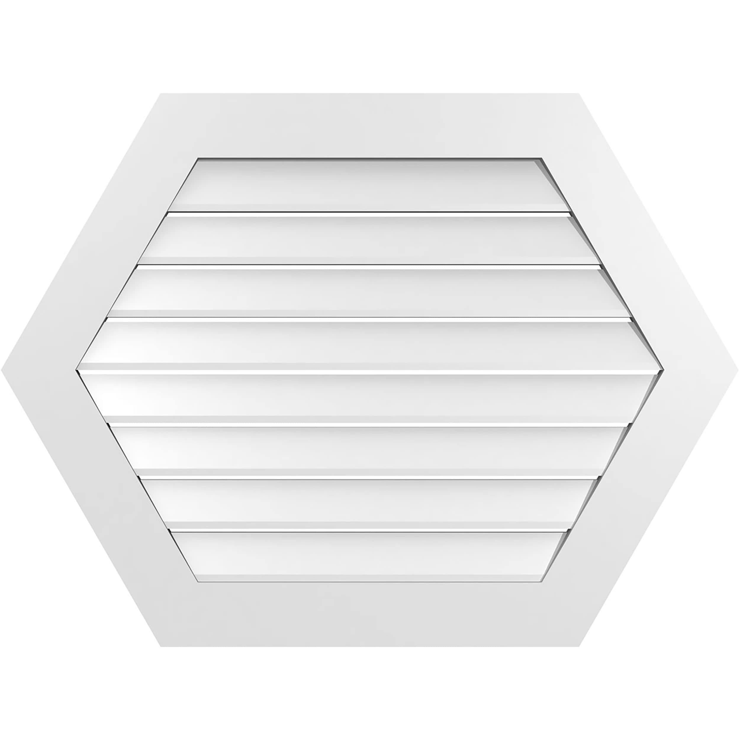 Ekena Millwork GVPHP40X3001SF 40-Inches x 30-Inches Off-white Peaked PVC Gable Louver Vent
