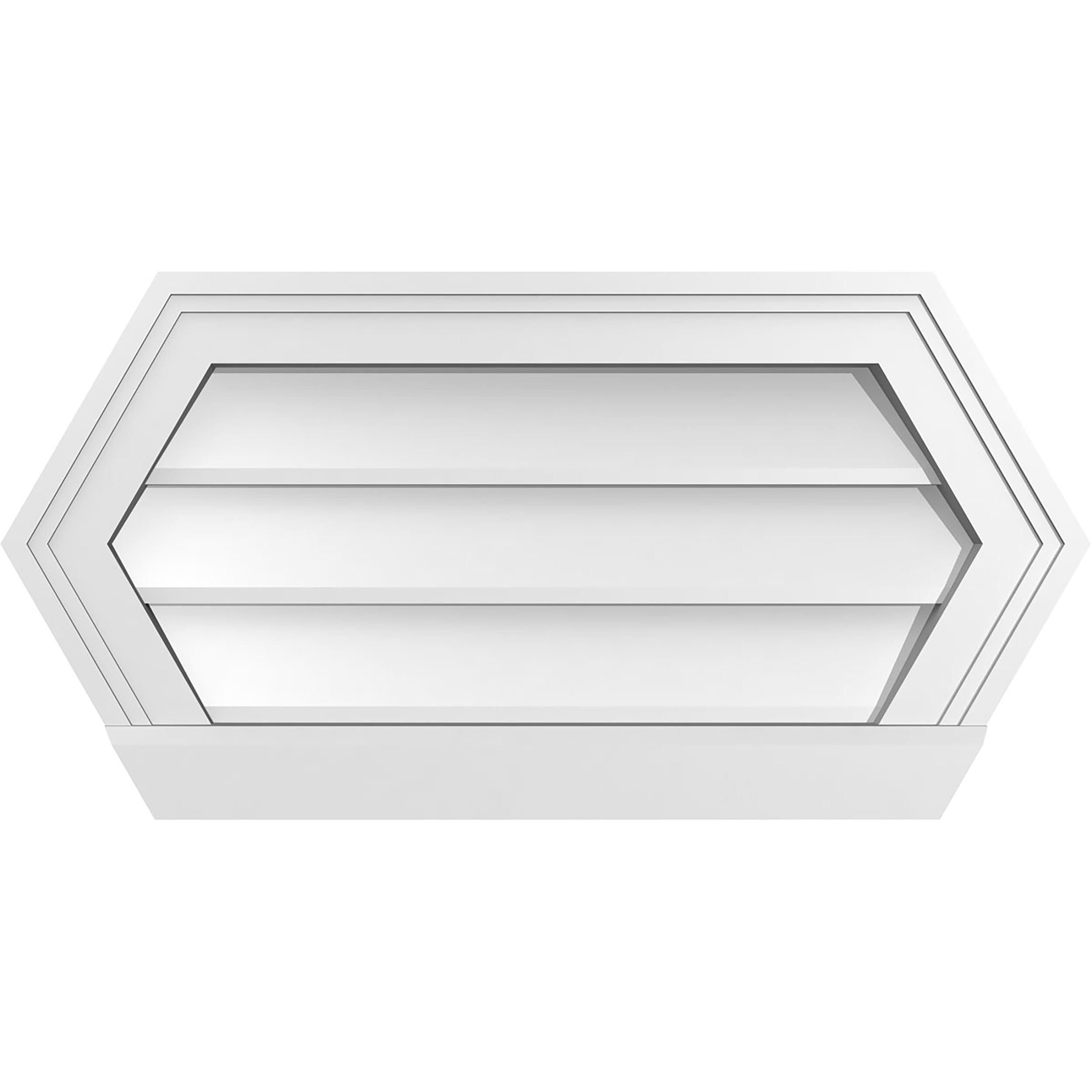 Ekena Millwork GVPHP24X1203SN 24-Inches x 12-Inches Off-white Peaked PVC Gable Louver Vent