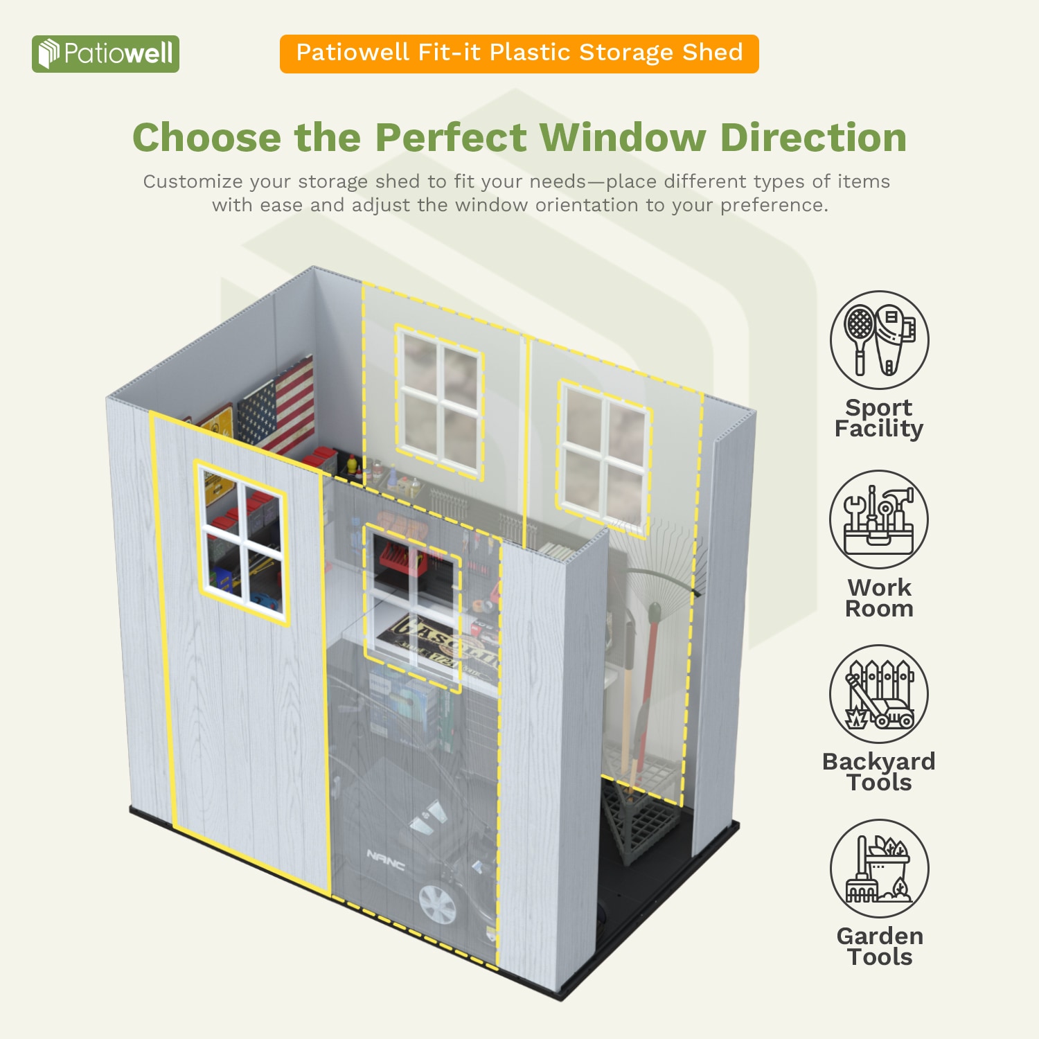 Patiowell WES-0421A-4WT Vinyl-Resin-Storage-Buildings - View #4