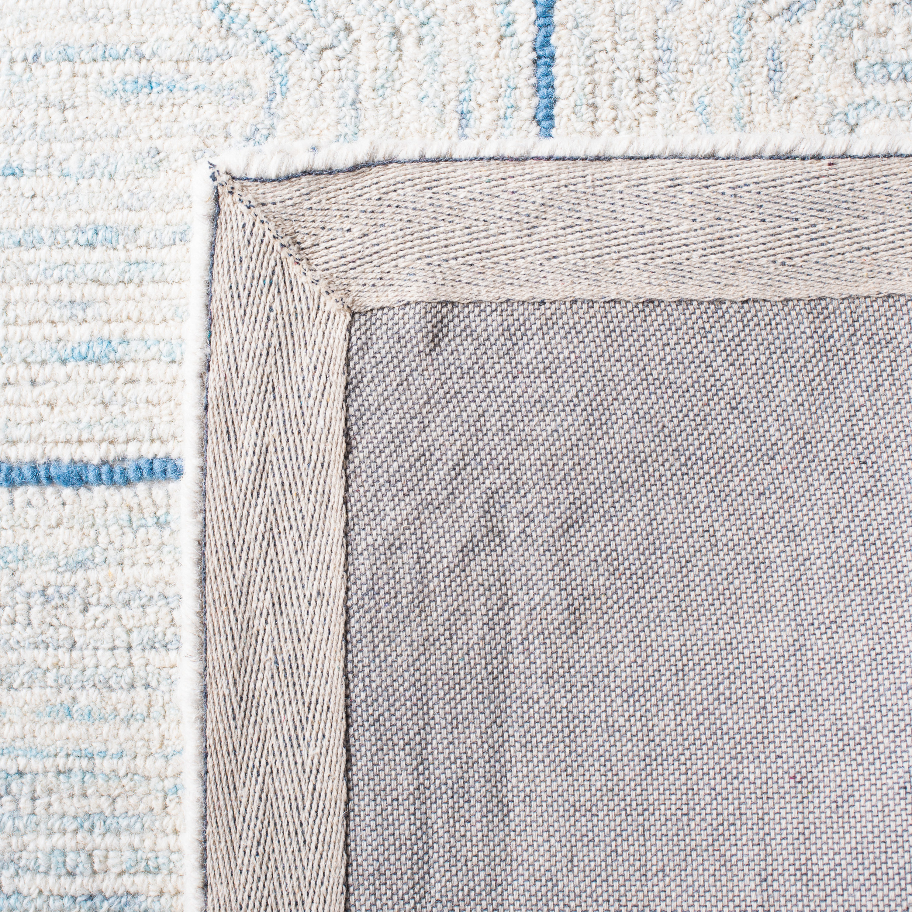 Ivory Abstract Wool Hand-Tufted Square Rug, 6' x 6'