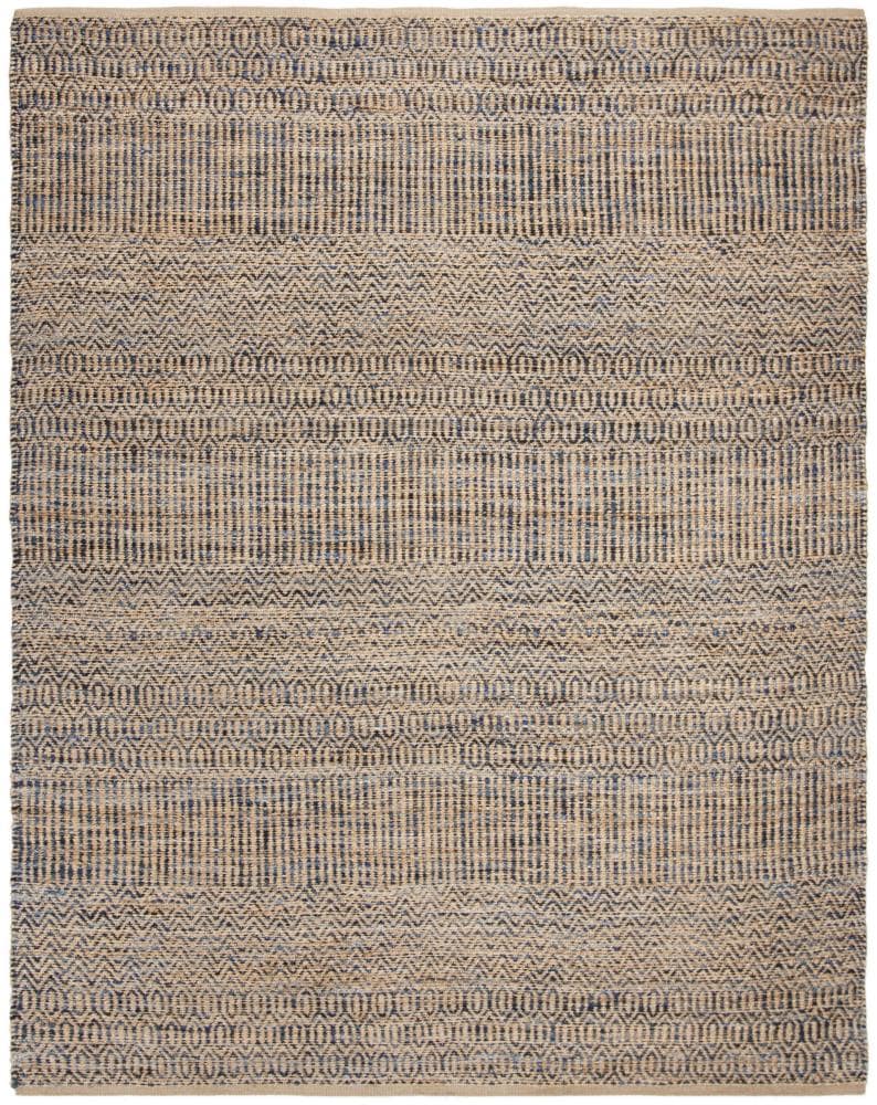 Blue 8' x 10' Reversible Synthetic Flat Woven Area Rug