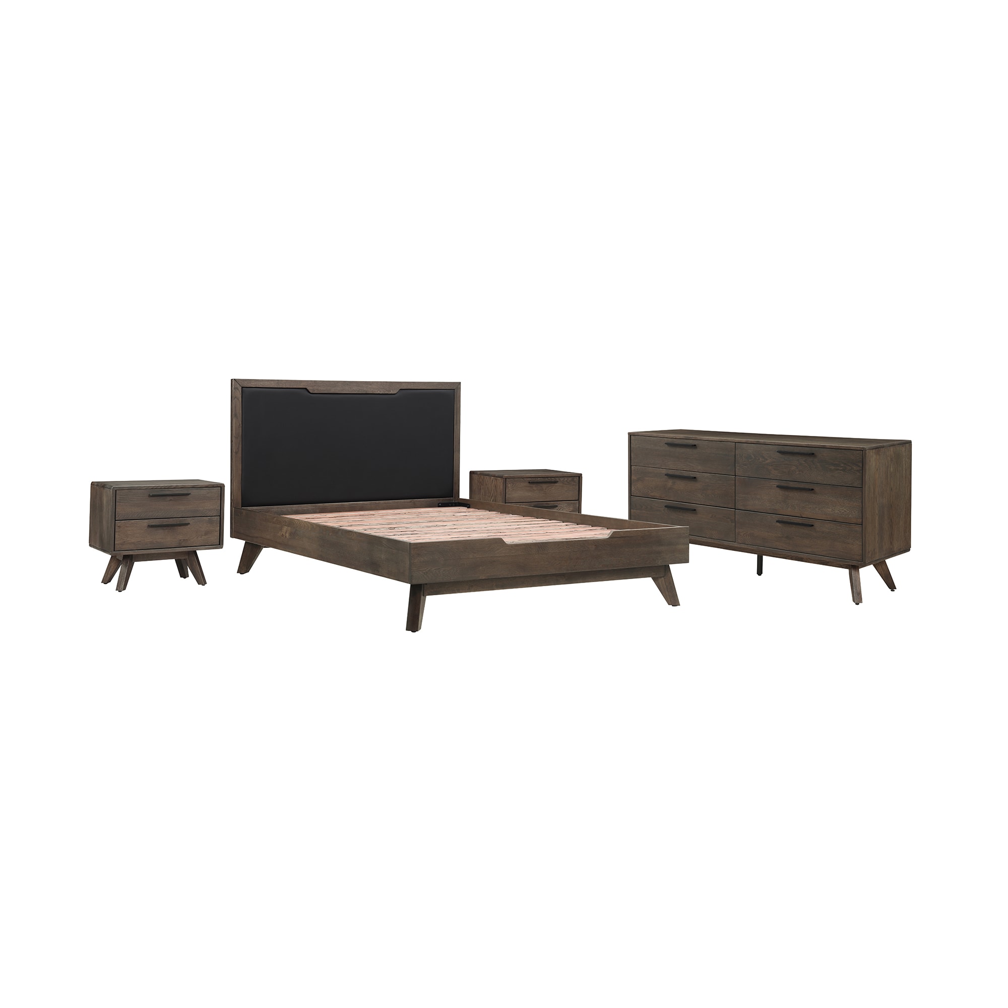 Armen Living SETAHBDQN4A Dark Brown Queen Bedroom Set