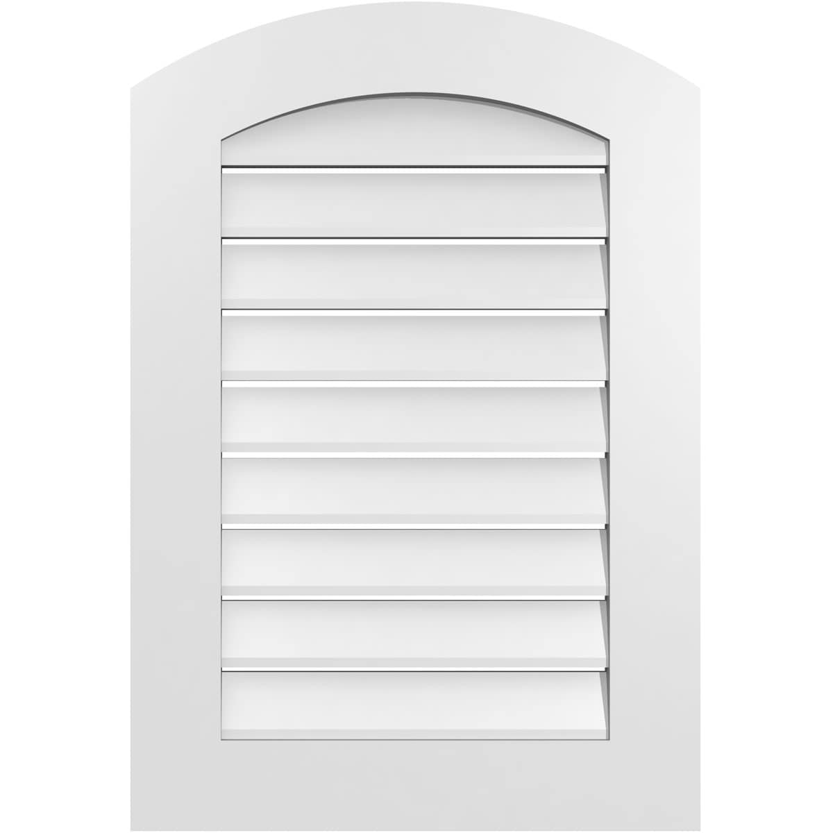 Ekena Millwork GVPAR22X3201SF 22-Inches x 32-Inches Off-white Round top PVC Gable Louver Vent