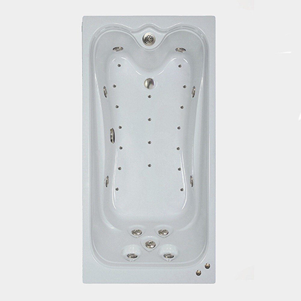 Designer 36-in x 60-in White Acrylic Drop-In Whirlpool and Air Bath Combination Tub Drain (Reversible Drain) | - WaterTECH C6036 ELITE WHITE