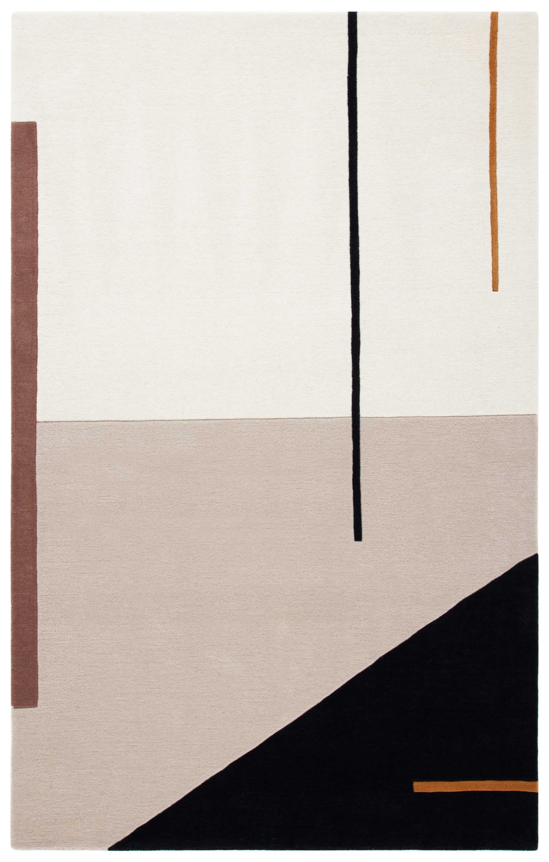 Handmade Black Round Tufted Wool and Silk Rug, 2' x 3'