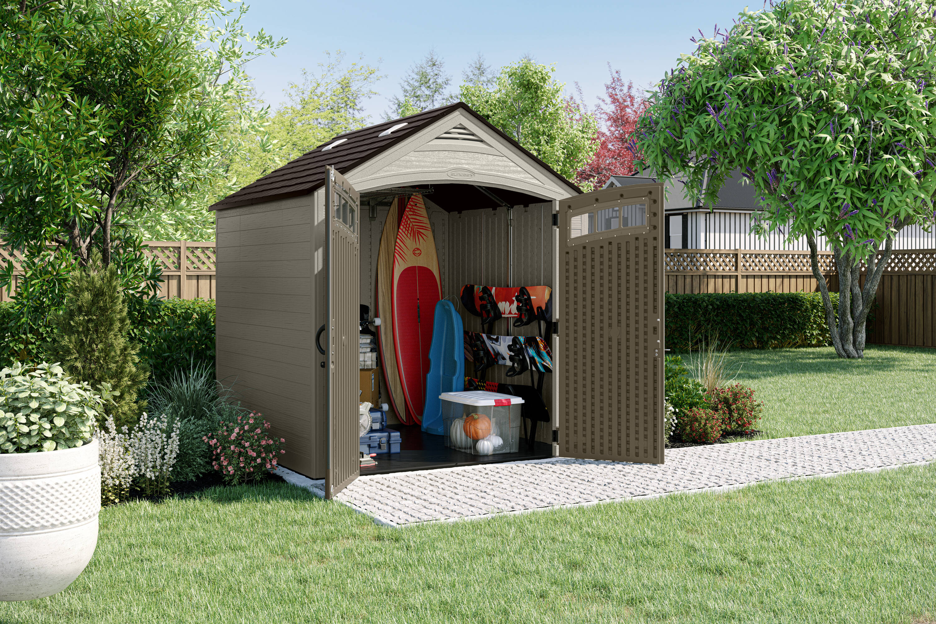 Suncast BMS7702D Vinyl-Resin-Storage-Buildings - View #10