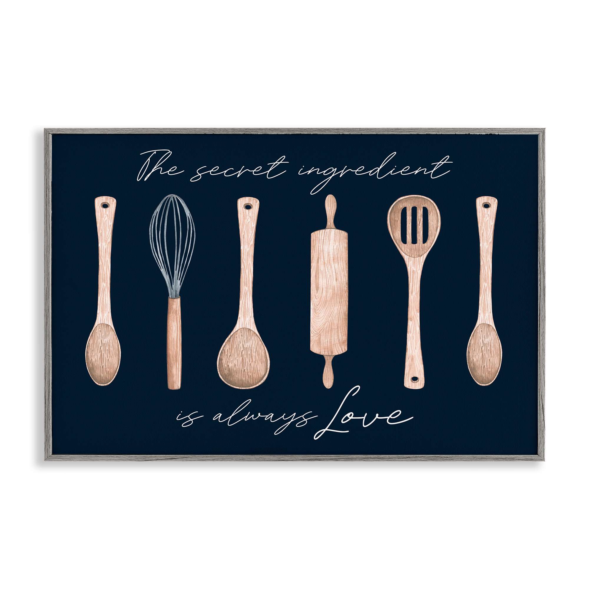 Stupell Industries BS-704-GFF-16X24 Secret Ingredient Always Love Gray Framed Giclee Art By Lux + Me Designs 24 x 16