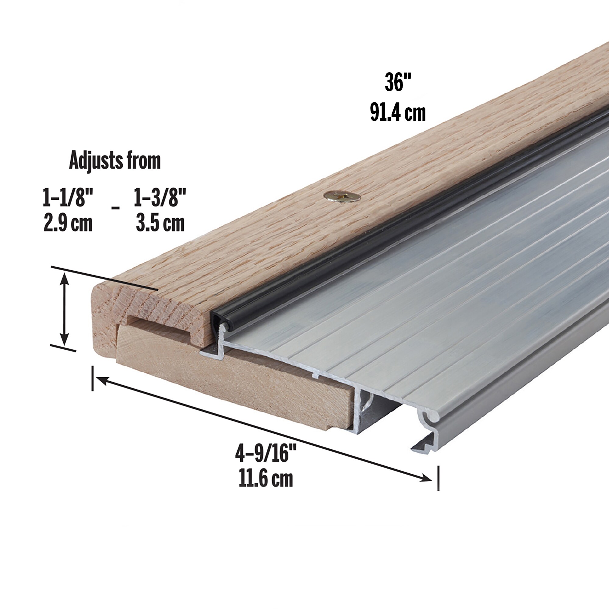 M-D 36-in x 0.75-in Aluminum Door Threshold (Install with Screws) in the  Door Thresholds department at