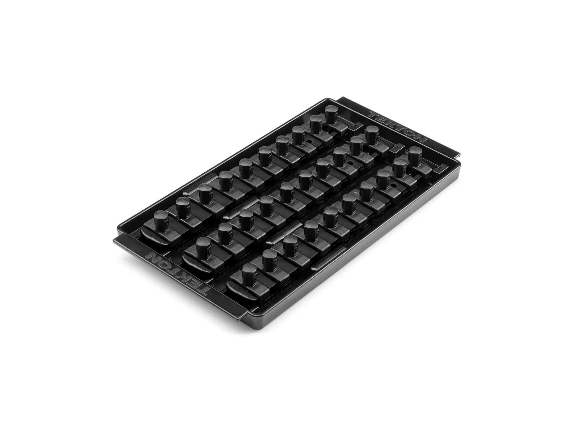 TEKTON OST15230 Plastic Socket storage - 3/8 in drive x 8 inch socket rails with 30 clips