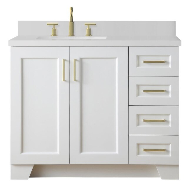 Ariel Taylor 43 In White Undermount, 43 Inch Vanity Top With Left Offset Sink