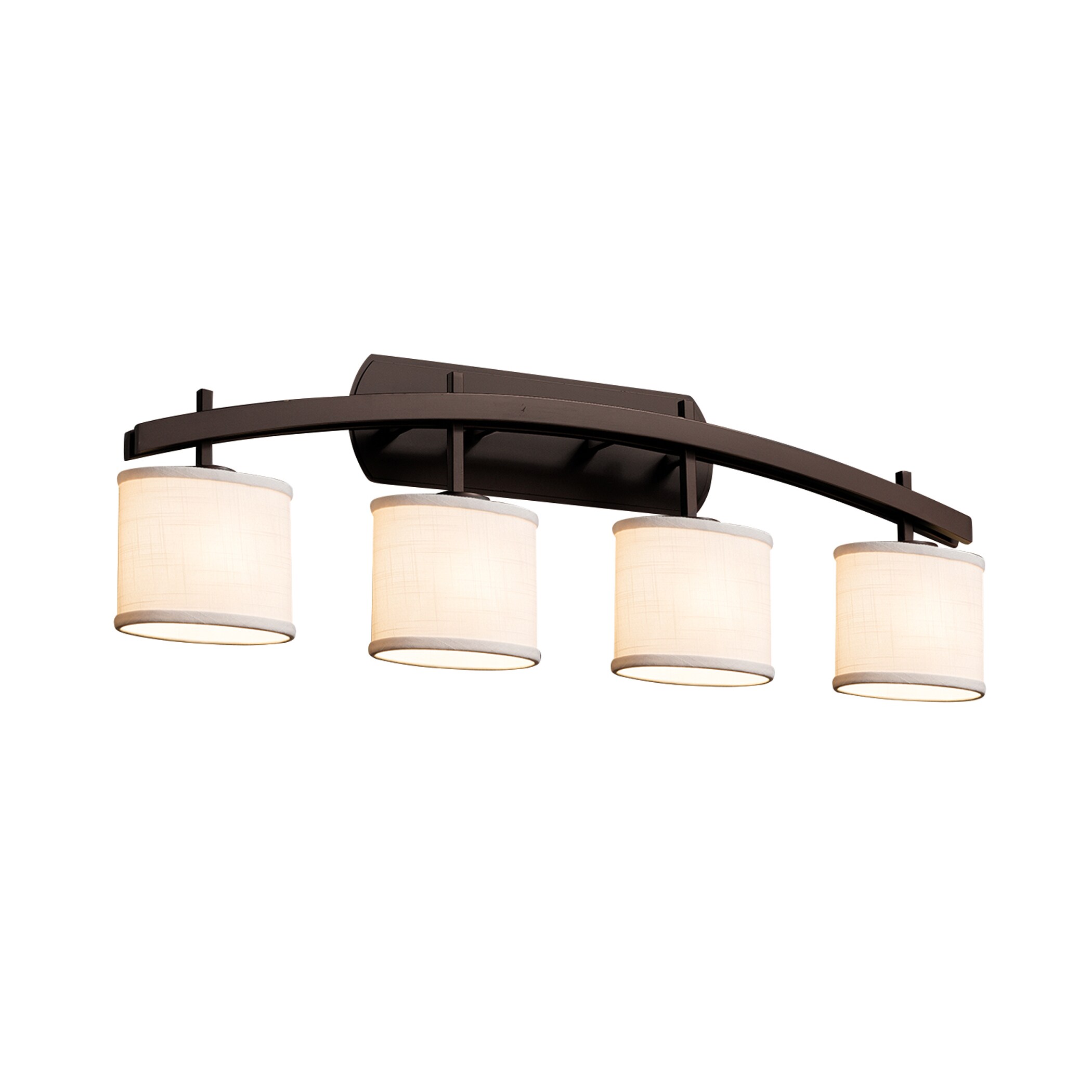 Justice Design Group FAB-8594-30-WHTE-DB Textile 35.5-in 4-Light Dark Bronze Transitional Vanity Light