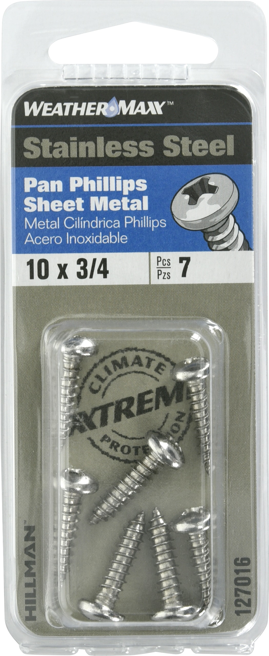 Hillman 127016 #10 x 3/4-in Phillips -Drive Standard Sheet Metal Screws 7 -Count