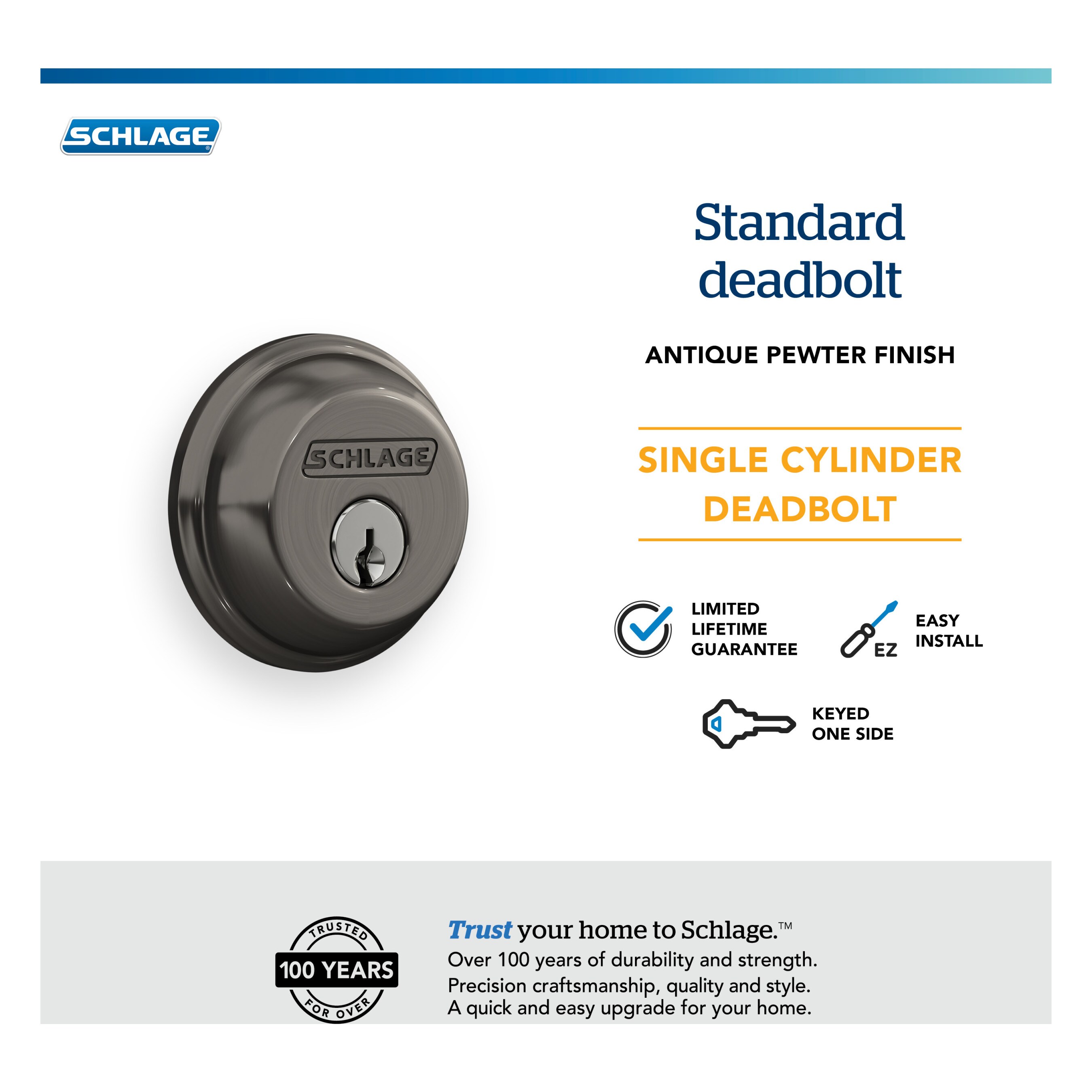 Schlage B60 N 620 Door-Deadbolts - View #5