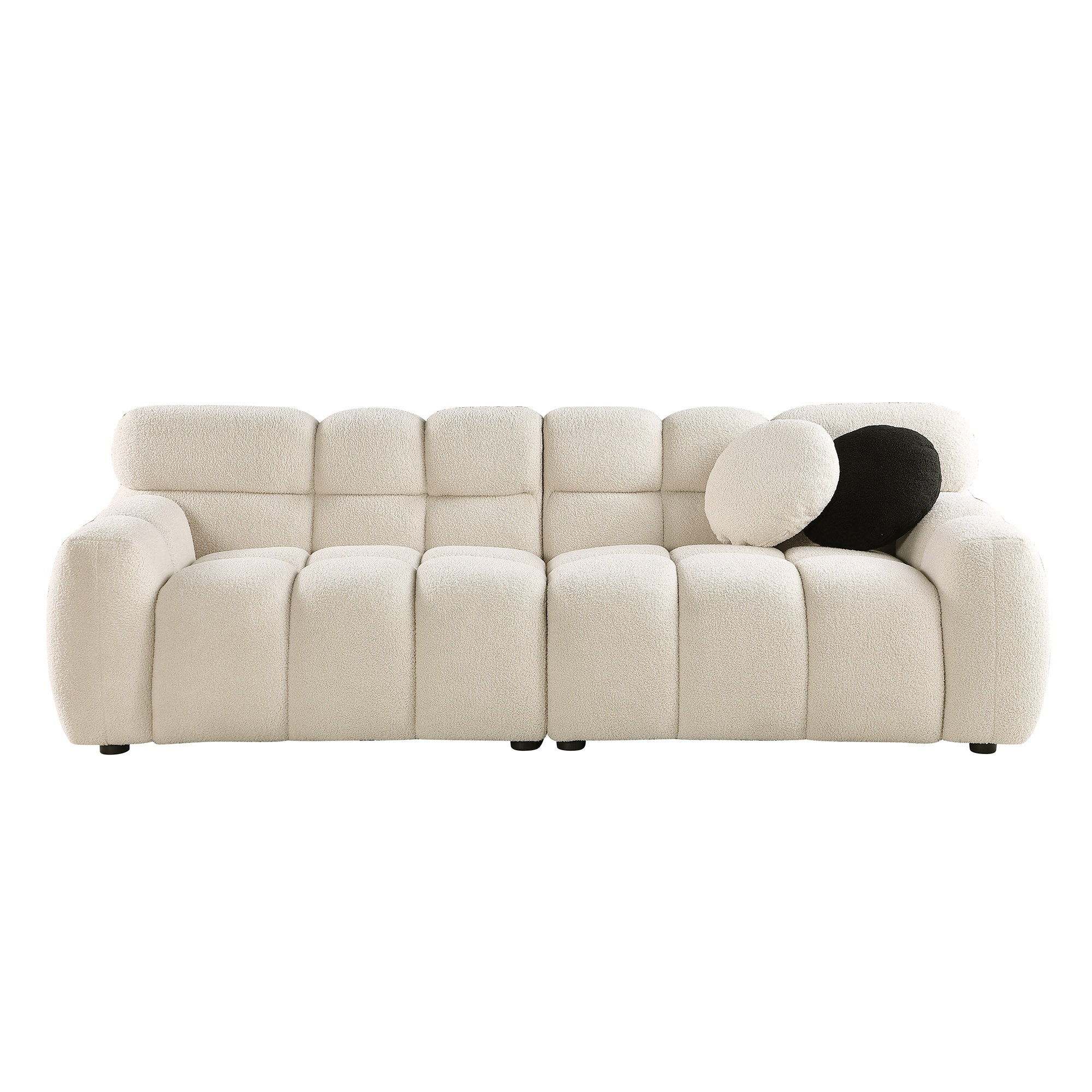 Bybafun YA3700344 87.4-in Modern Beige Sofa