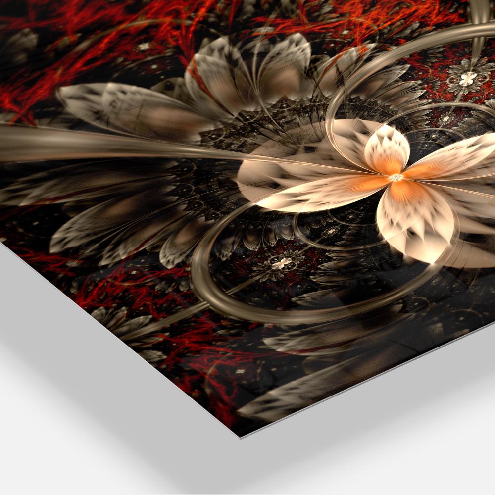 Designart 28-in H x 12-in W Floral Metal Print in the Wall Art ...