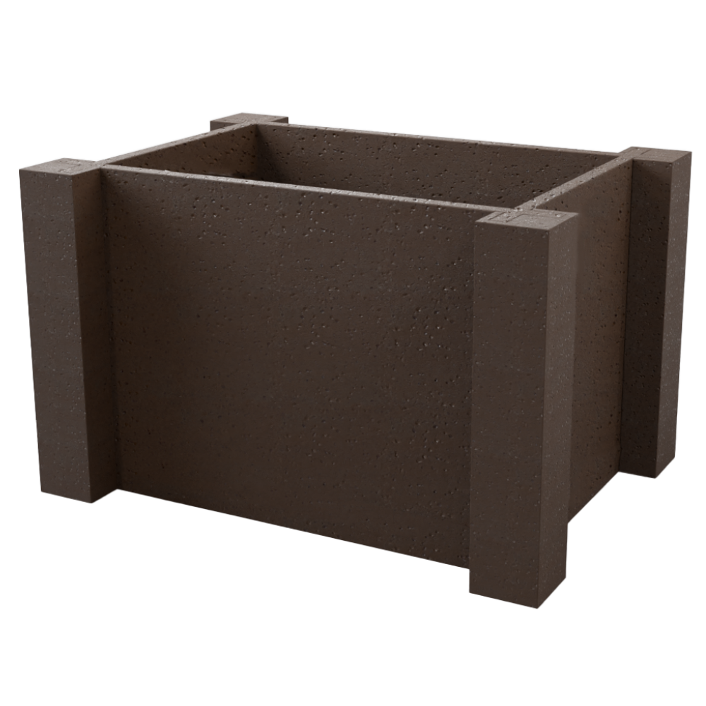 Vioscapes V-PL161010BR Rectangle 16-in W Large Brown Recycled plastic Indoor/Outdoor Planter with Drainage Holes