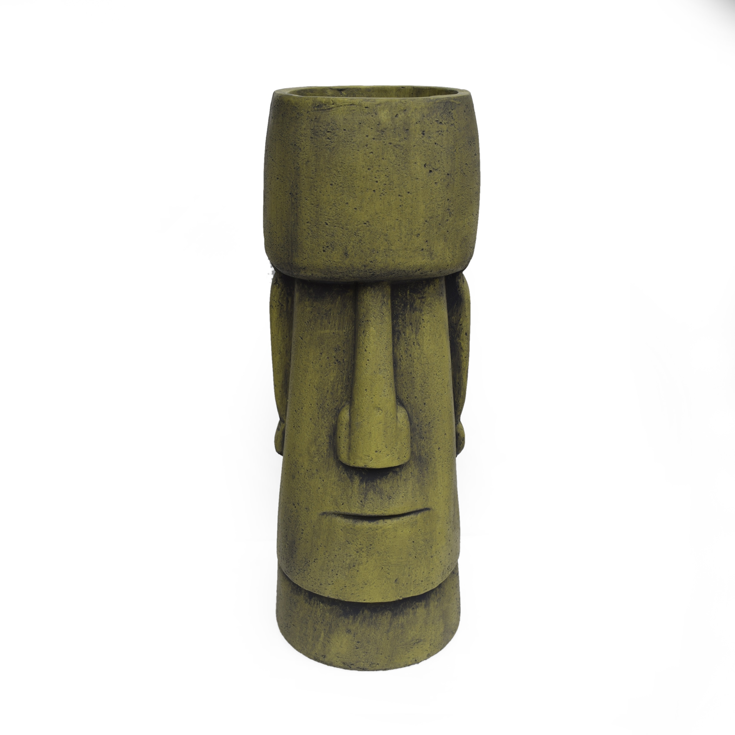 AHIOU HOME ZAAHG-65280.00GRNPP Urn 8.75-in W Medium Green Concrete Contemporary/Modern Indoor/Outdoor Planter with Drainage Holes