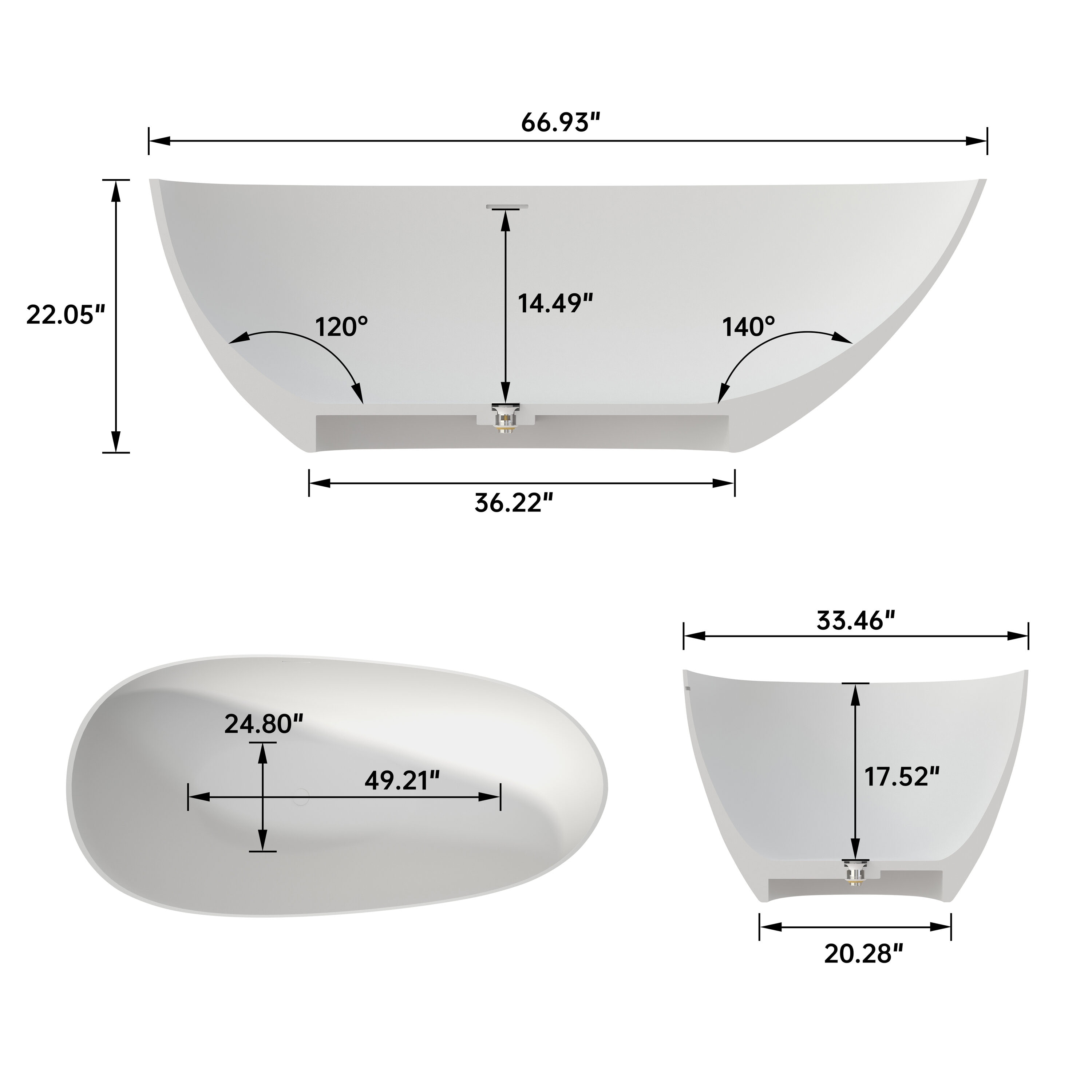 Tahanbath MT2-353950 bathtubs - View #2