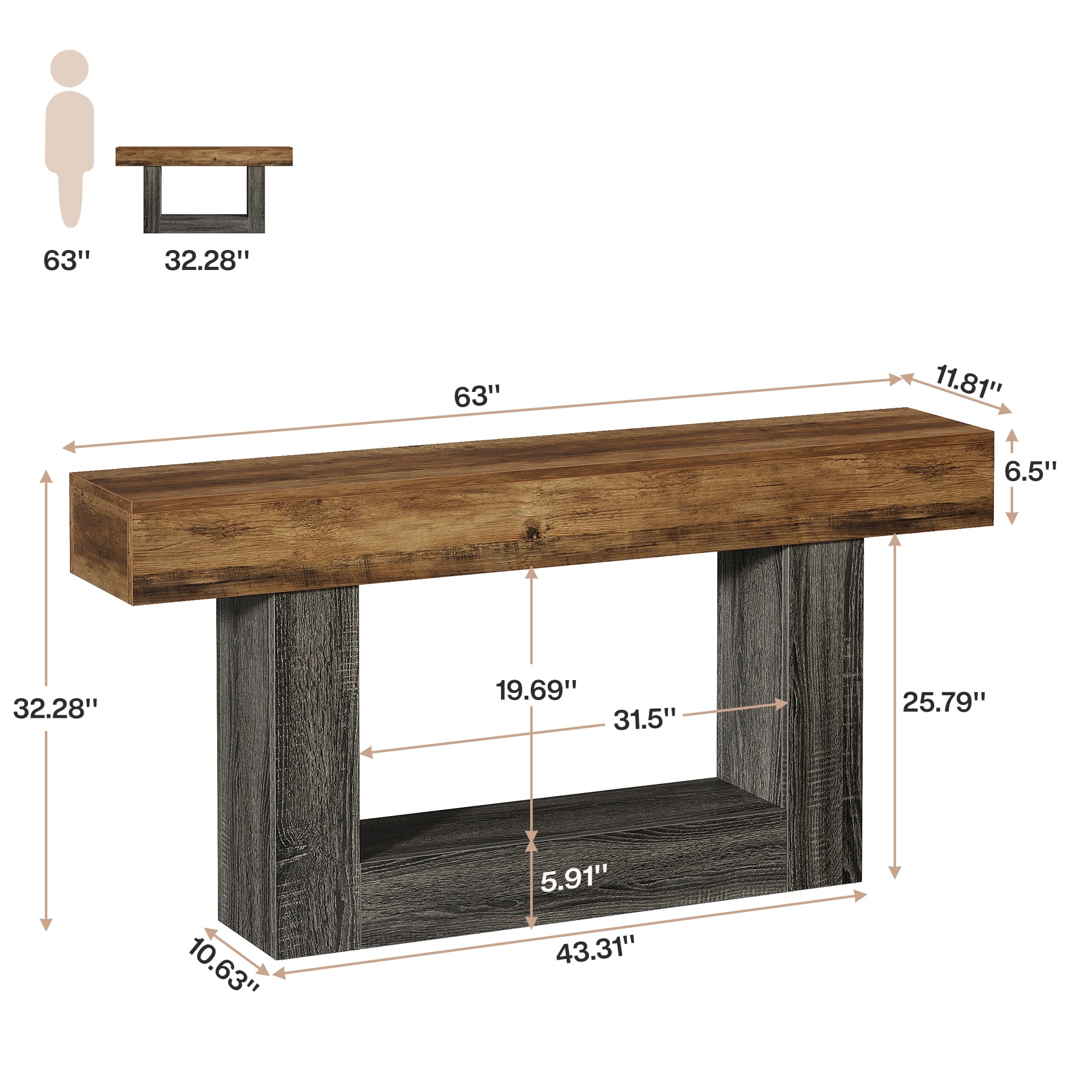 Tribesigns LWFD-RY0153 Console-Sofa-Tables - View #6