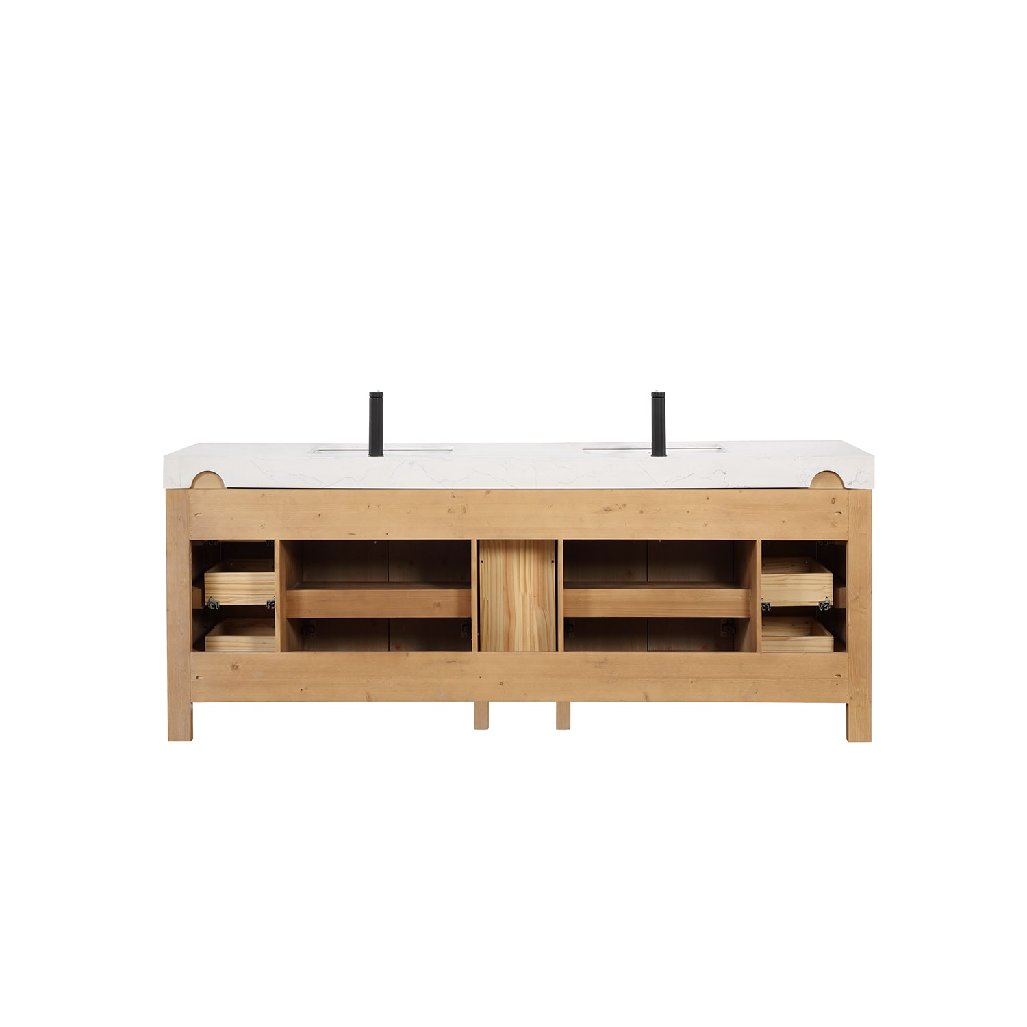 Leon 84" Fir Wood Double Vanity with Composite Top