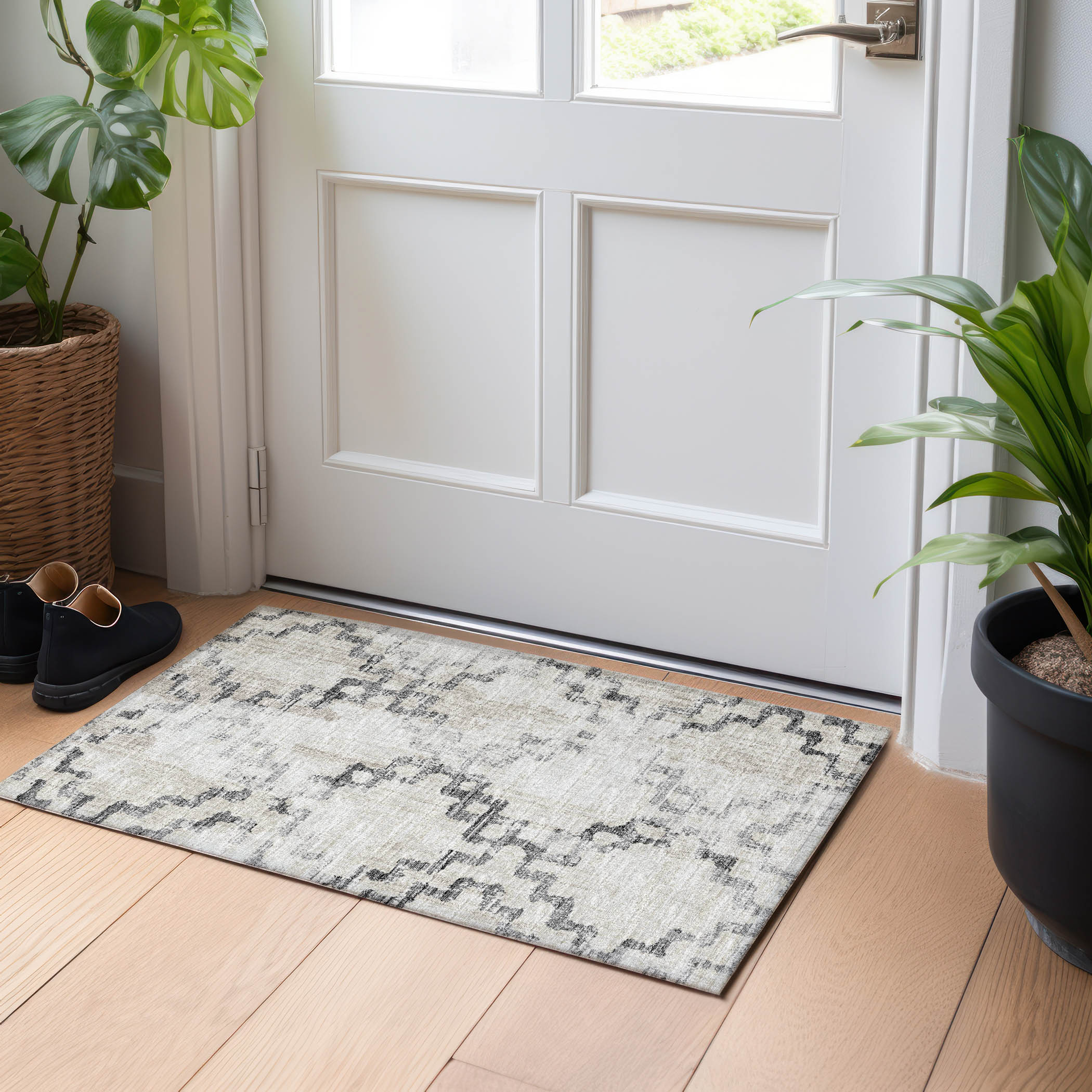 Addison Rugs AMF121TA20X30 Mayfield AMF121TA 2 x 3 (ft) Loomed Polyester Taupe Rectangular Indoor Geometric Machine washable Area rug