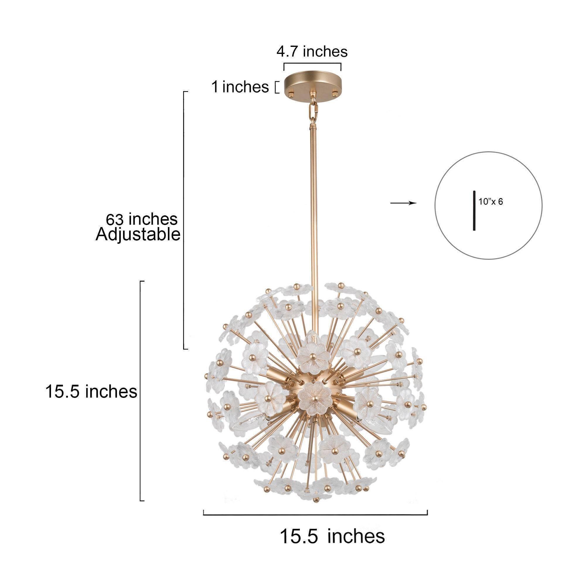 lægemidlet aflevere selvbiografi Uolfin 6-Light Matte Gold and Crystal Topping Globe Mid-century  Modern/Contemporary LED Dry Rated Chandelier in the Chandeliers department  at Lowes.com