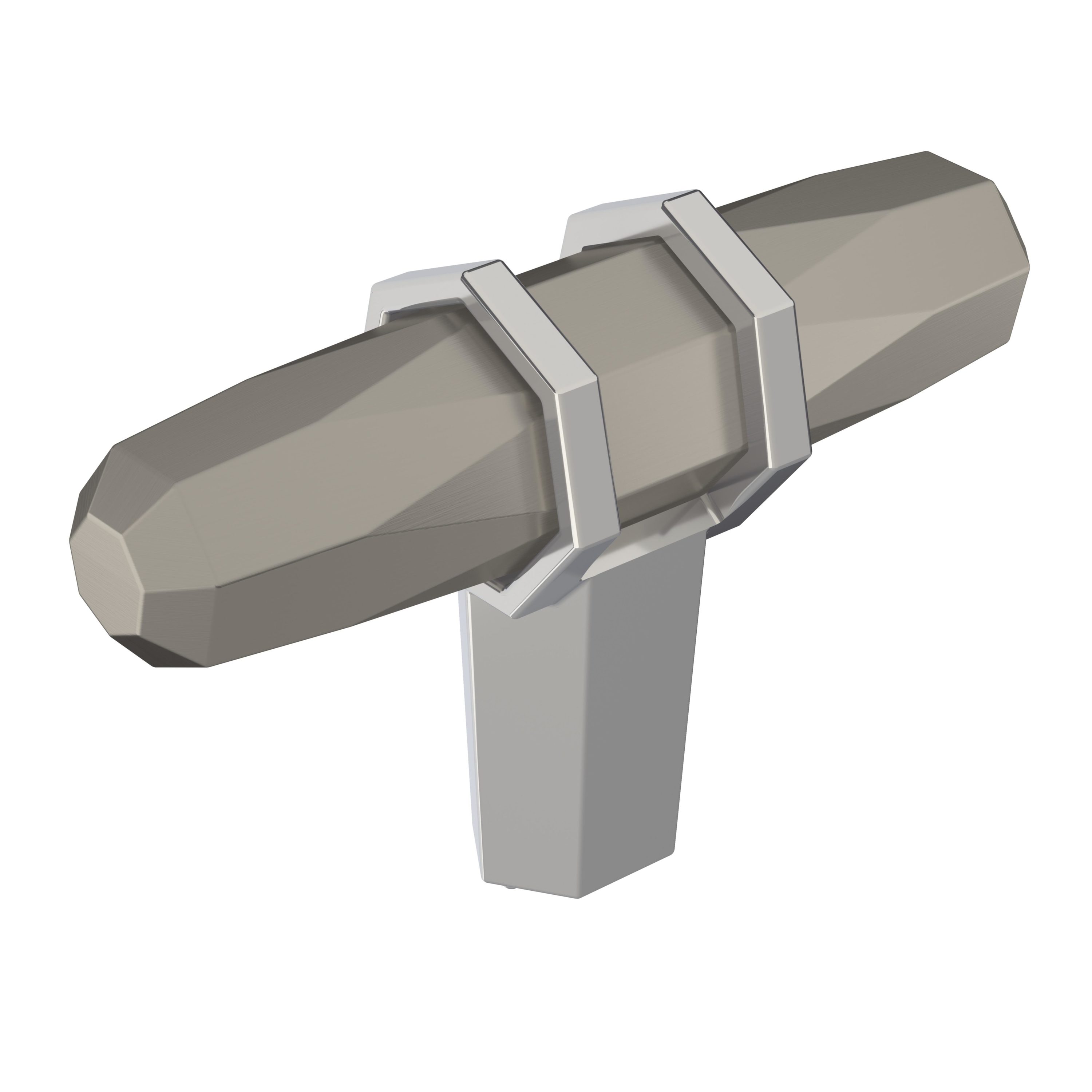 Amerock BP36647G1026 London 2-1/2-in Satin Nickel/Polished Chrome Bar Contemporary Cabinet Knob
