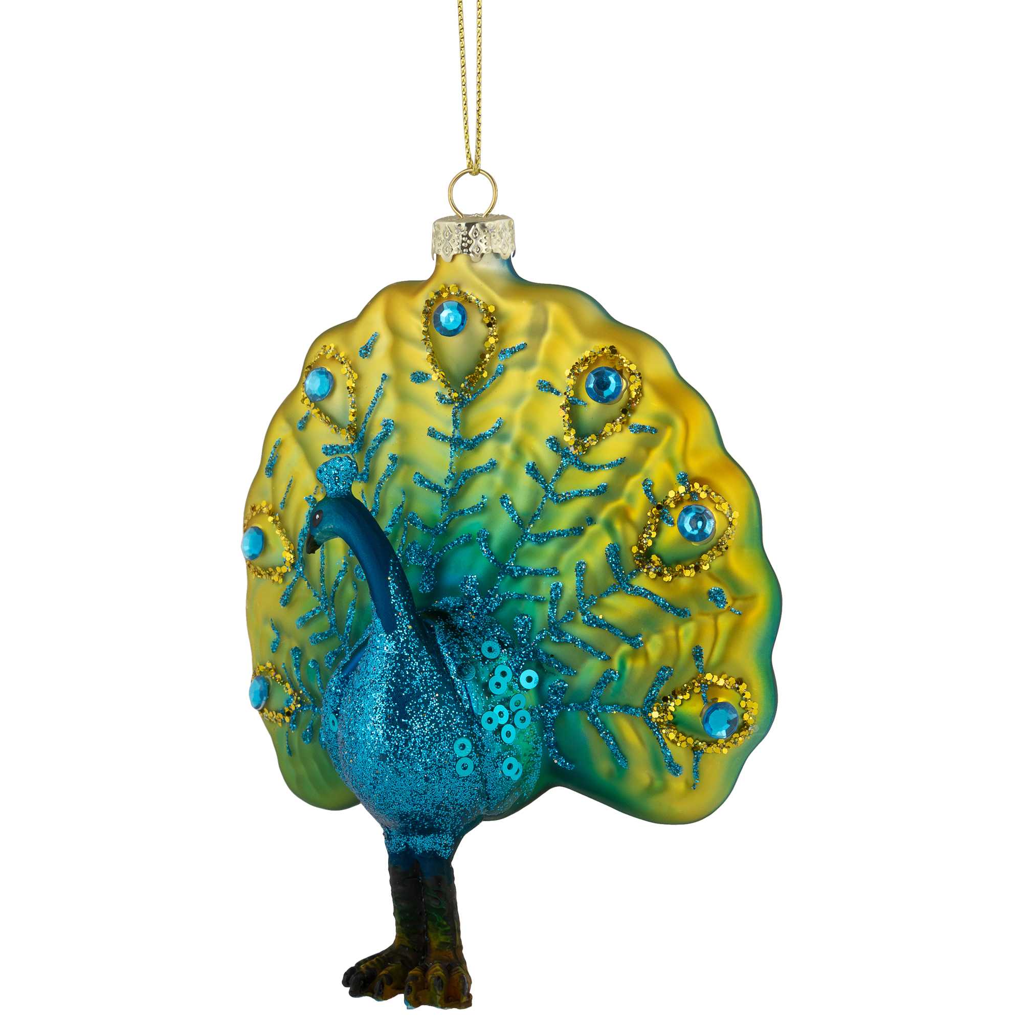 Northlight Standing Glittered Peacock Glass Christmas Ornament 4.75 — free download