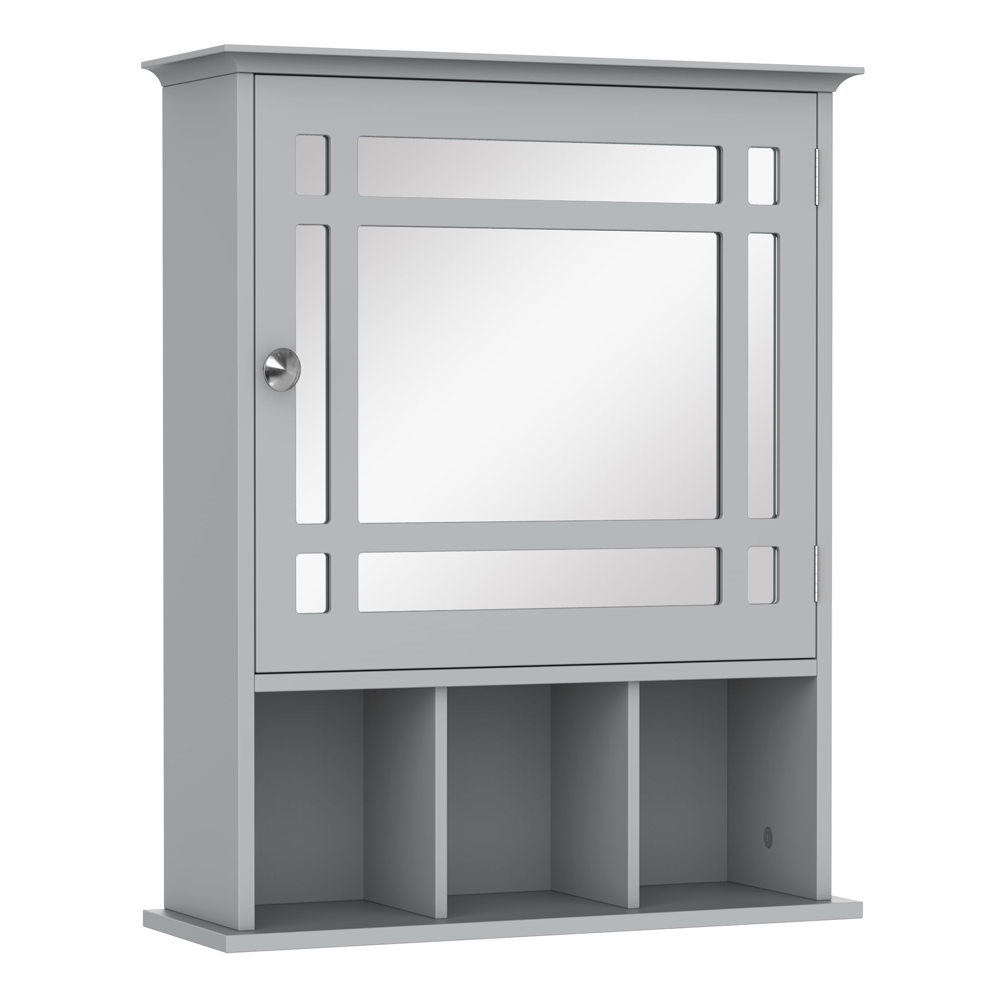 Forclover HBV-AO1049 19-Inches x 23.5-Inches Surface Mount Gray Mirrored Rectangle Soft Close Medicine Cabinet