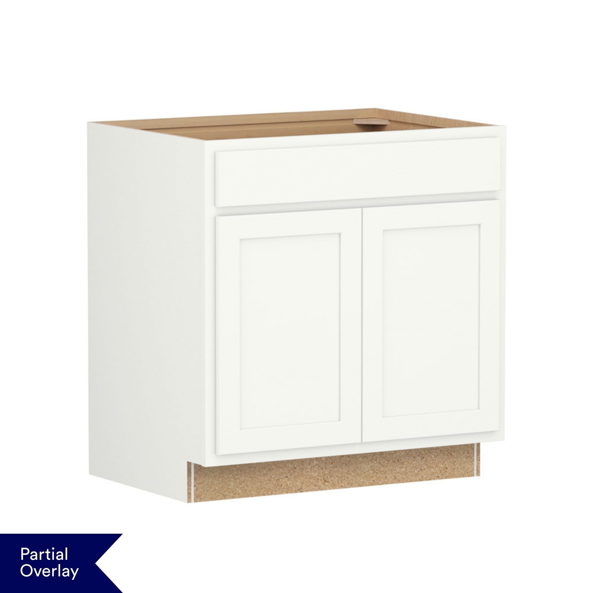 Shenandoah Breckenridge POL 33-in W x 34.5-in H x 24-in D Linen Painted Base Fully Assembled Cabinet Recessed Panel Shaker