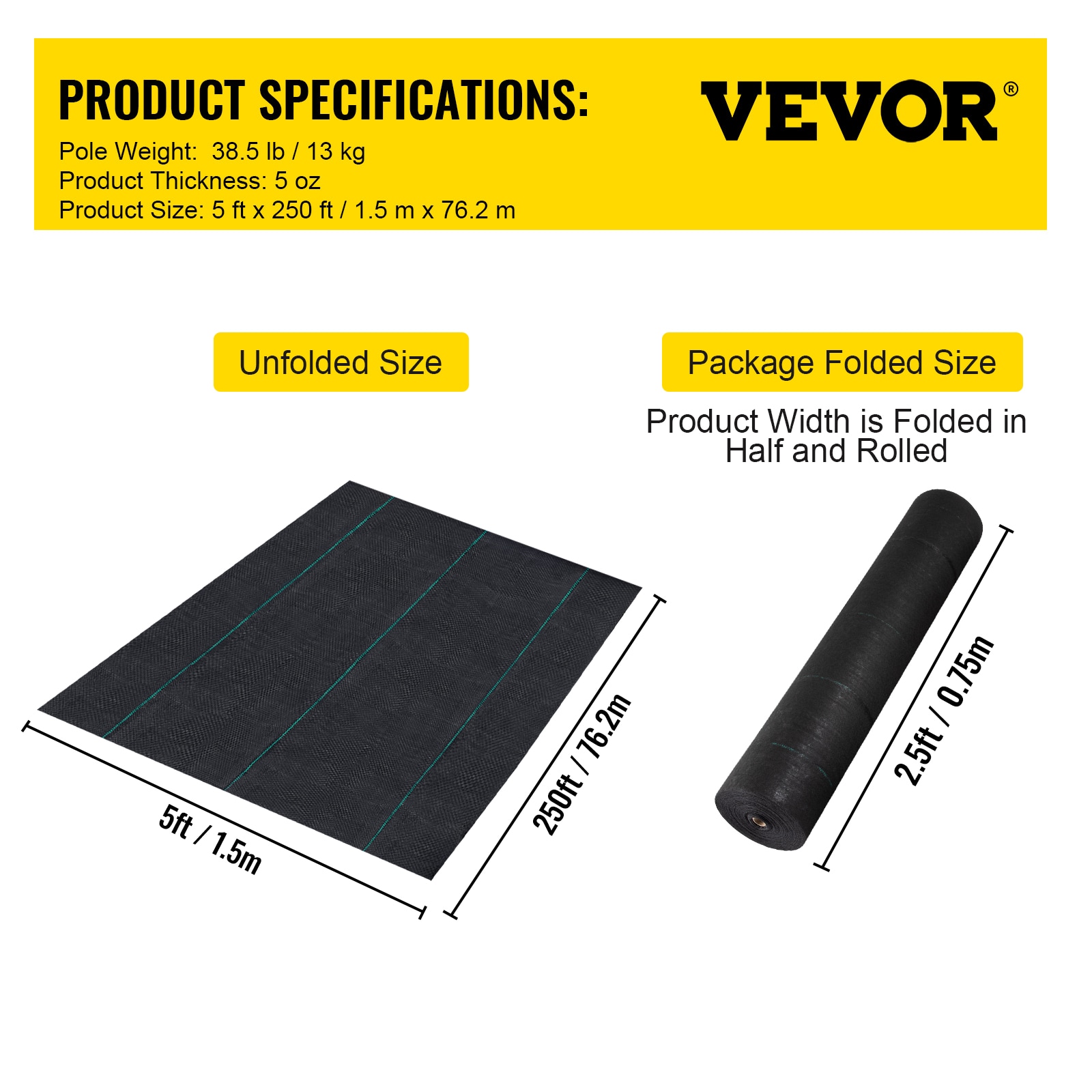VEVOR FCBYCB52505OZJ81HV0 Landscape-Fabric - View #8