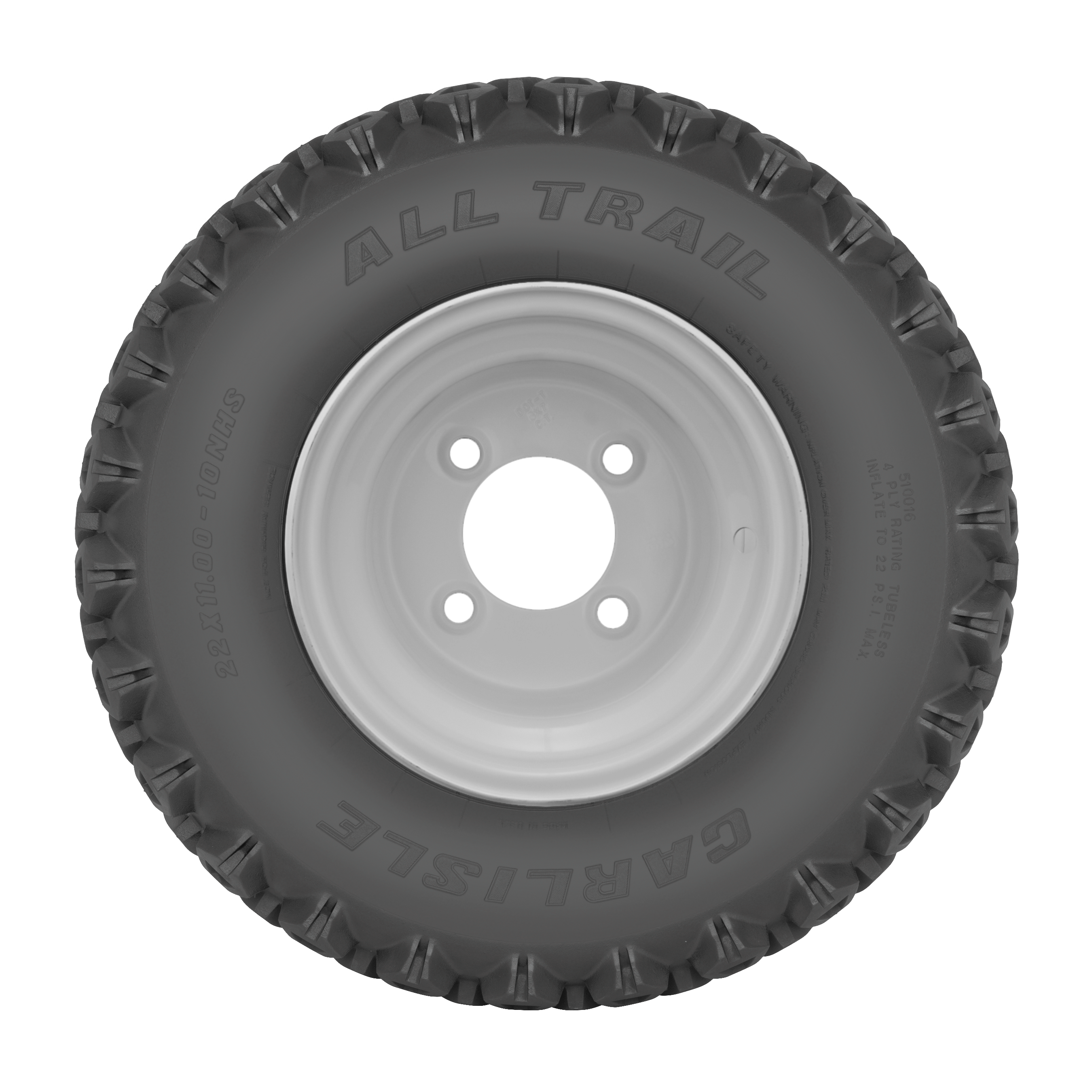 Carlisle 511506 Universal Application 4.80/4.00-8-in Ribbed Tire and Wheel
