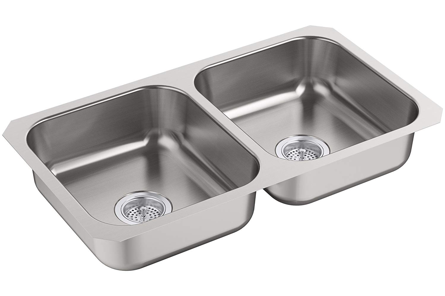 KOHLER McAllister Undermount 14-in x 14.12-in Stainless Steel Double ...