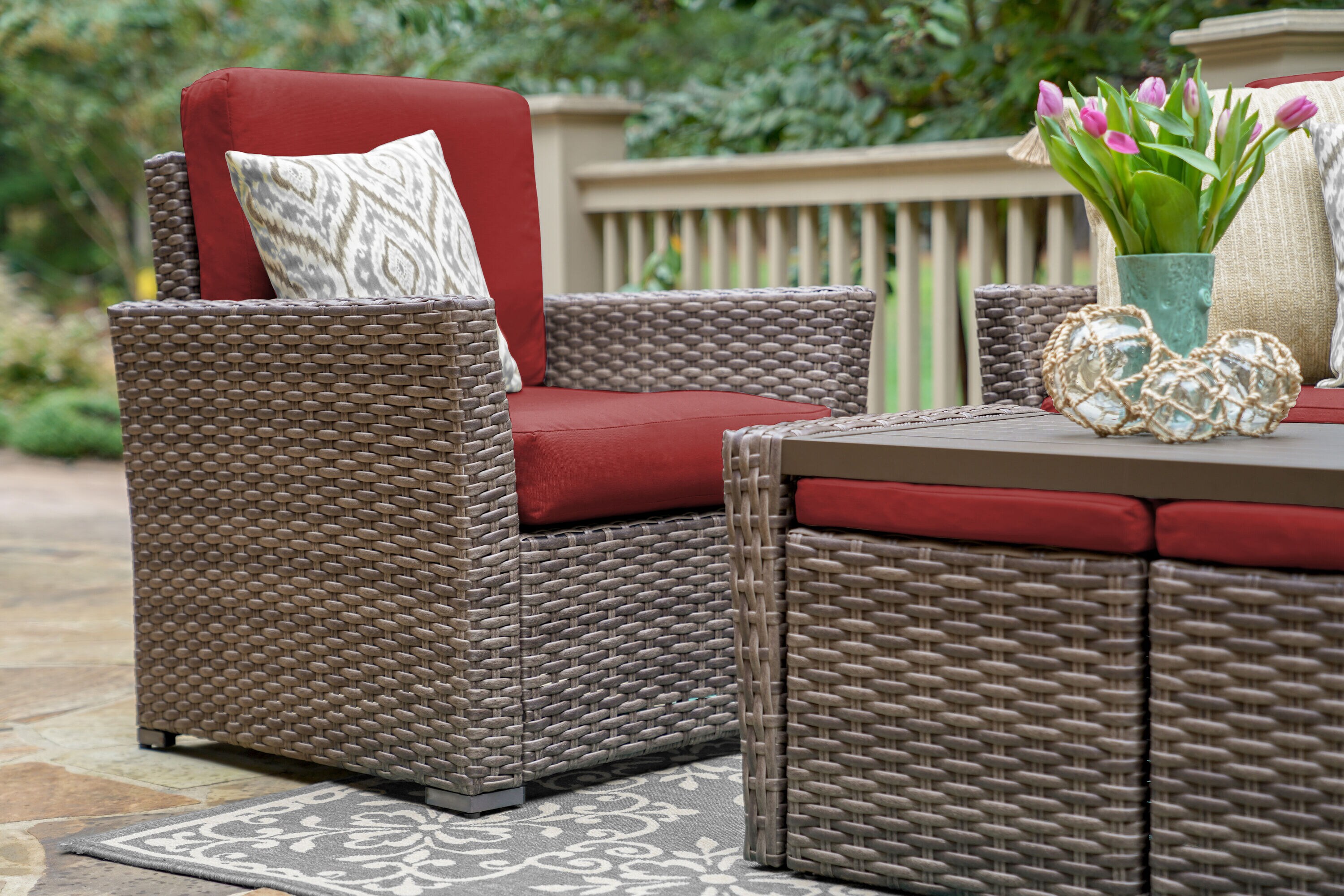 Leisure Made 844019-RED Patio-Conversation-Sets - View #2
