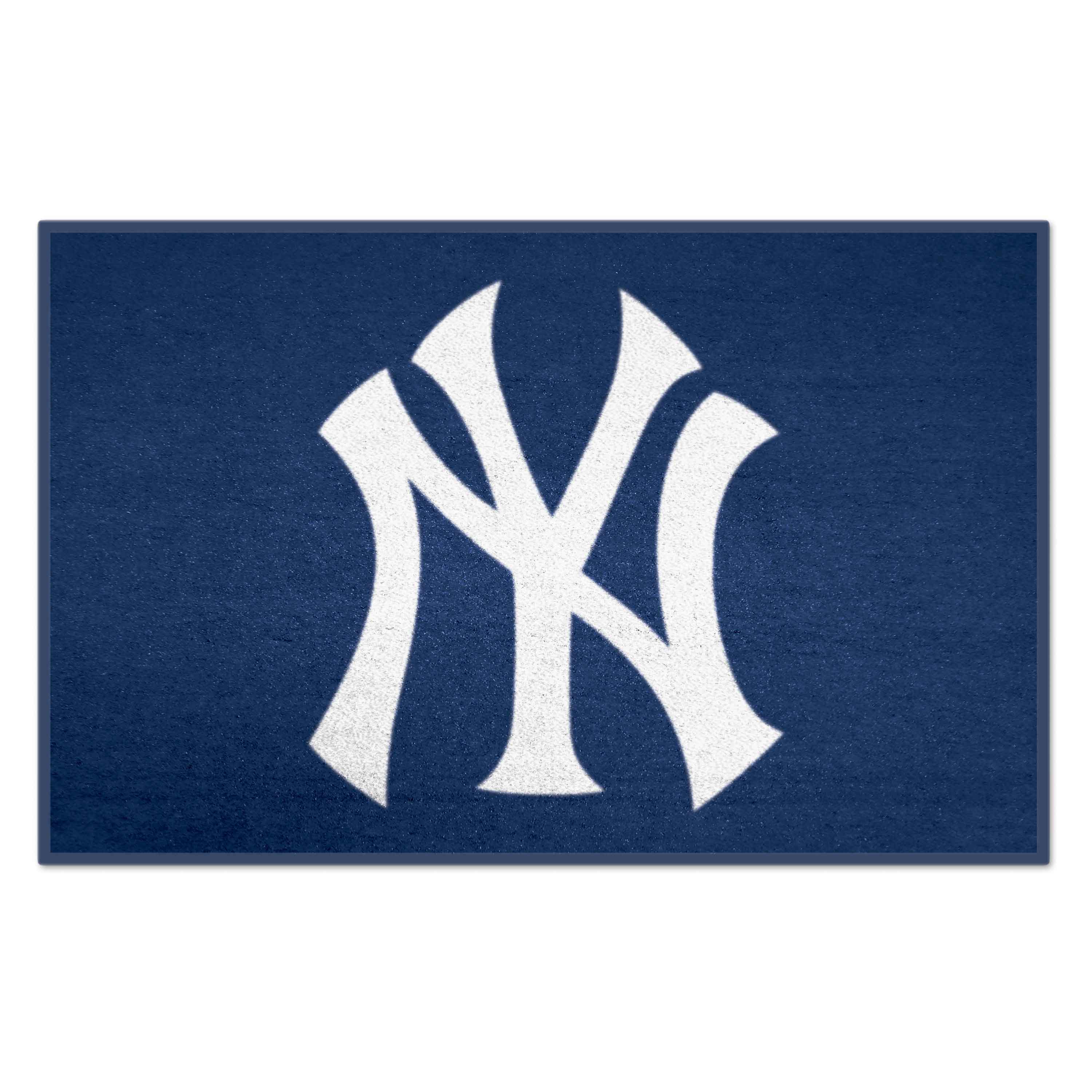 FANMATS 6342 New York Yankees 2-ft x 3-ft Navy Nylon Rectangular Indoor Decorative Sports Door Mat