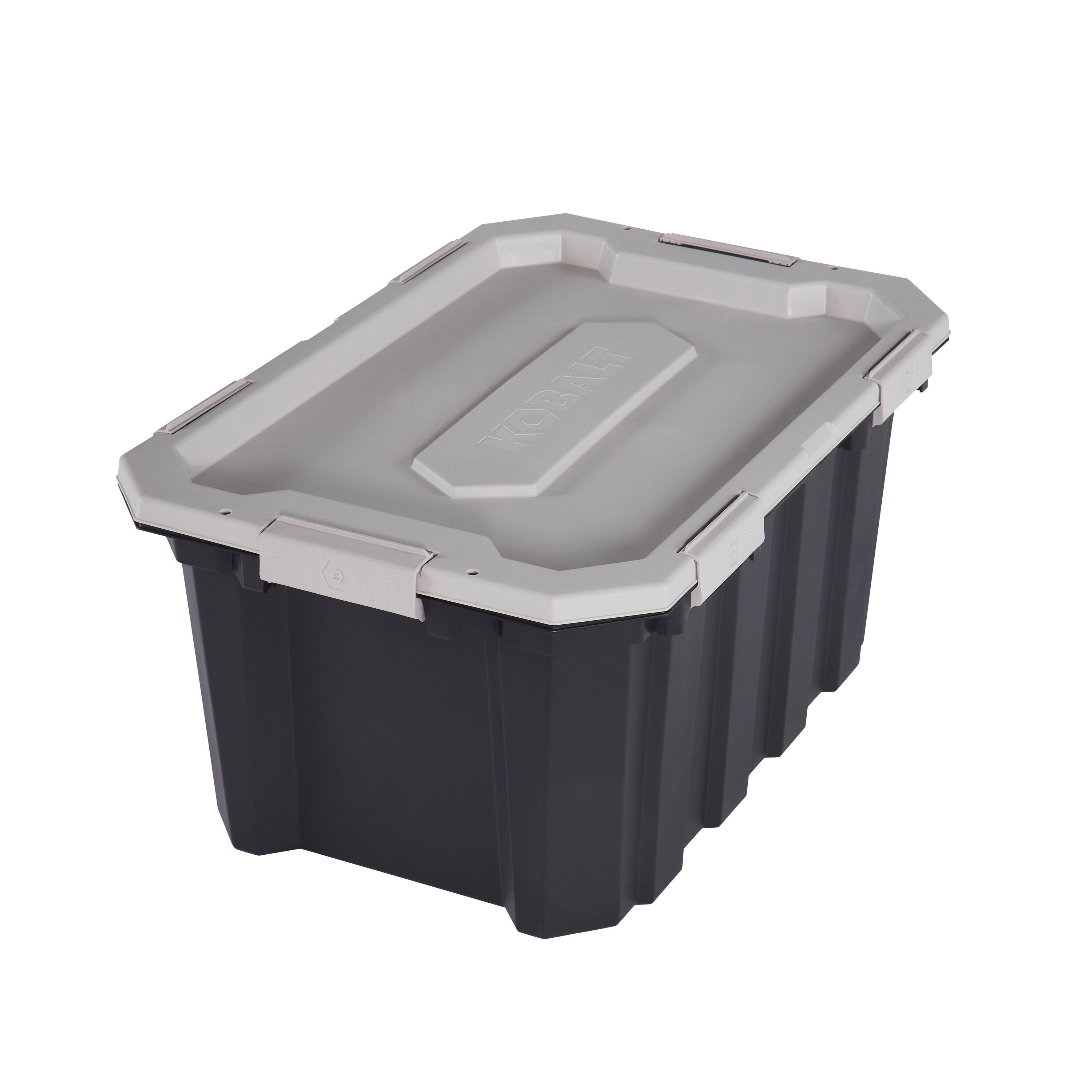 Rubbermaid Commercial Products Large 20-Gallons (80-Quart) Gray  Weatherproof Heavy Duty Tote with Standard Snap Lid at