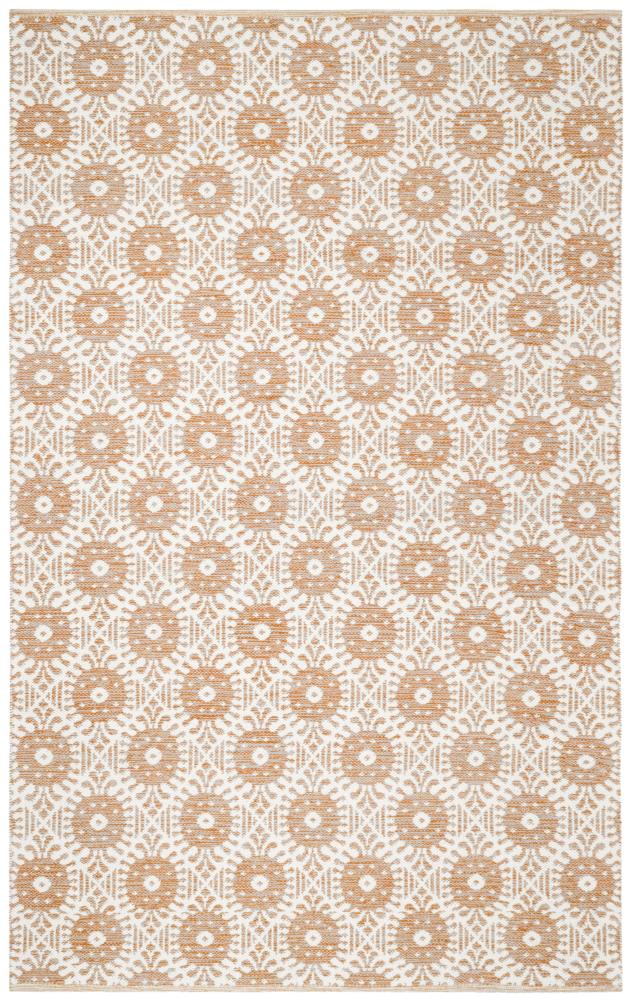 Safavieh MTK612D-8 Montauk Carmi 8 x 10 (ft) Cotton Orange/Ivory Rectangular Indoor Abstract Coastal Area rug