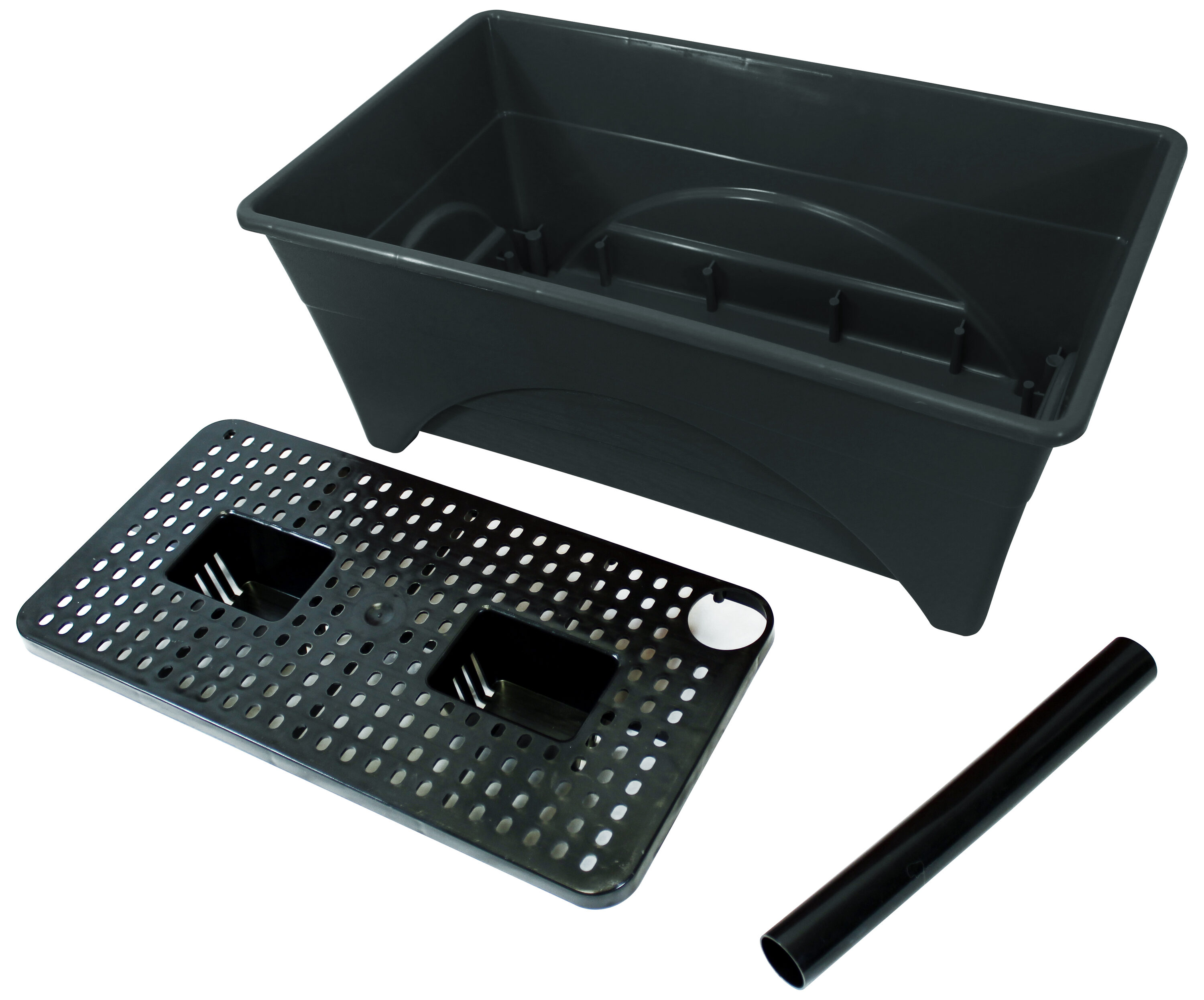 Charcoal Gray Resin Raised Bed Grow Box with Aeration Screen