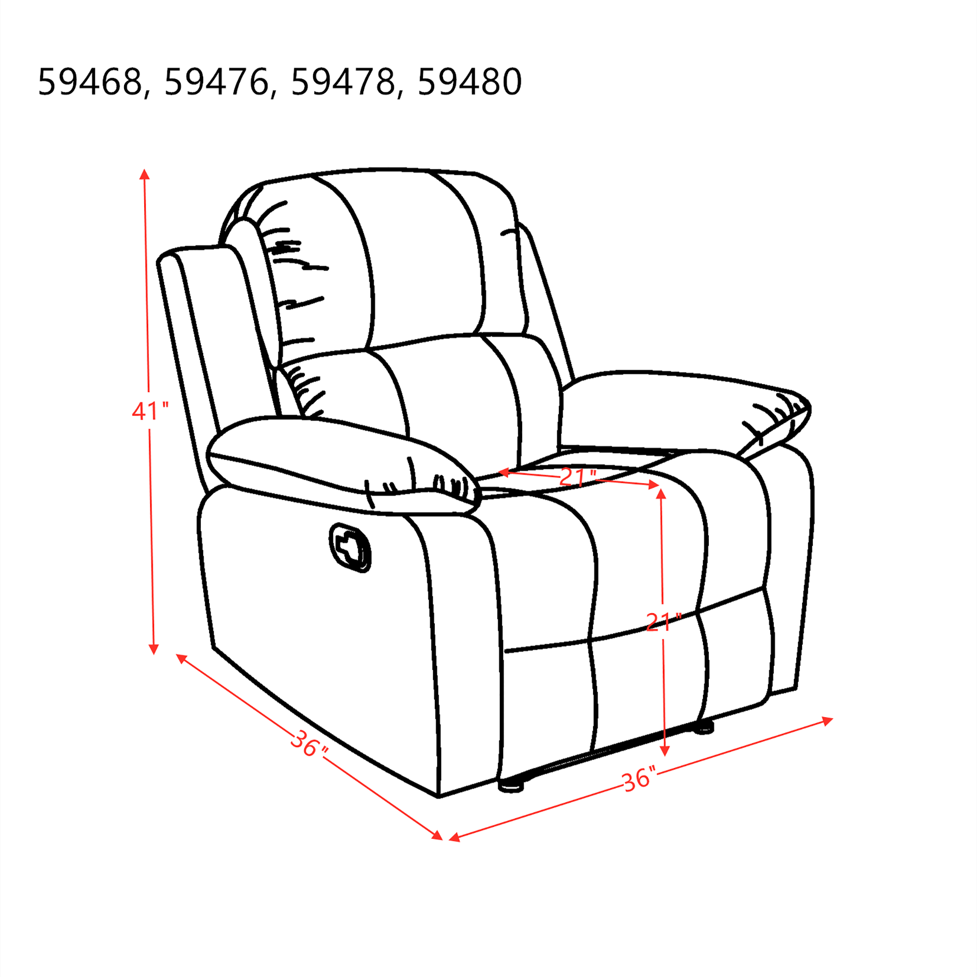 CASAINC WF-ER001-BR recliners - View #4