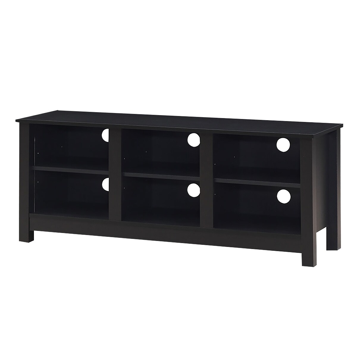 Goplus Modern/Contemporary Black TV Stand Integrated TV Mount (Accommodates TVs up to 60-in) | HW64064BO