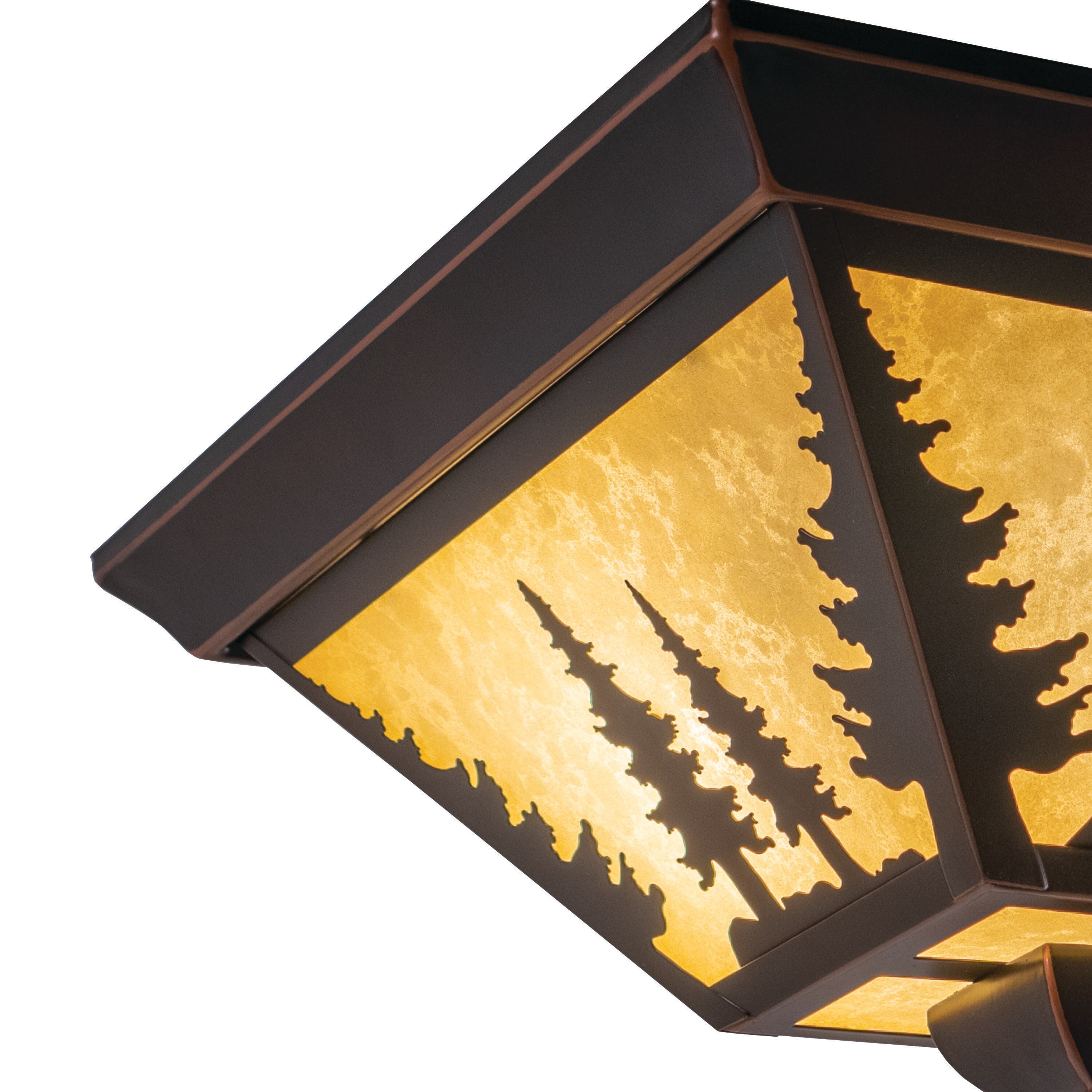 Yosemite Burnished Bronze Rustic Tree Flush Mount Light