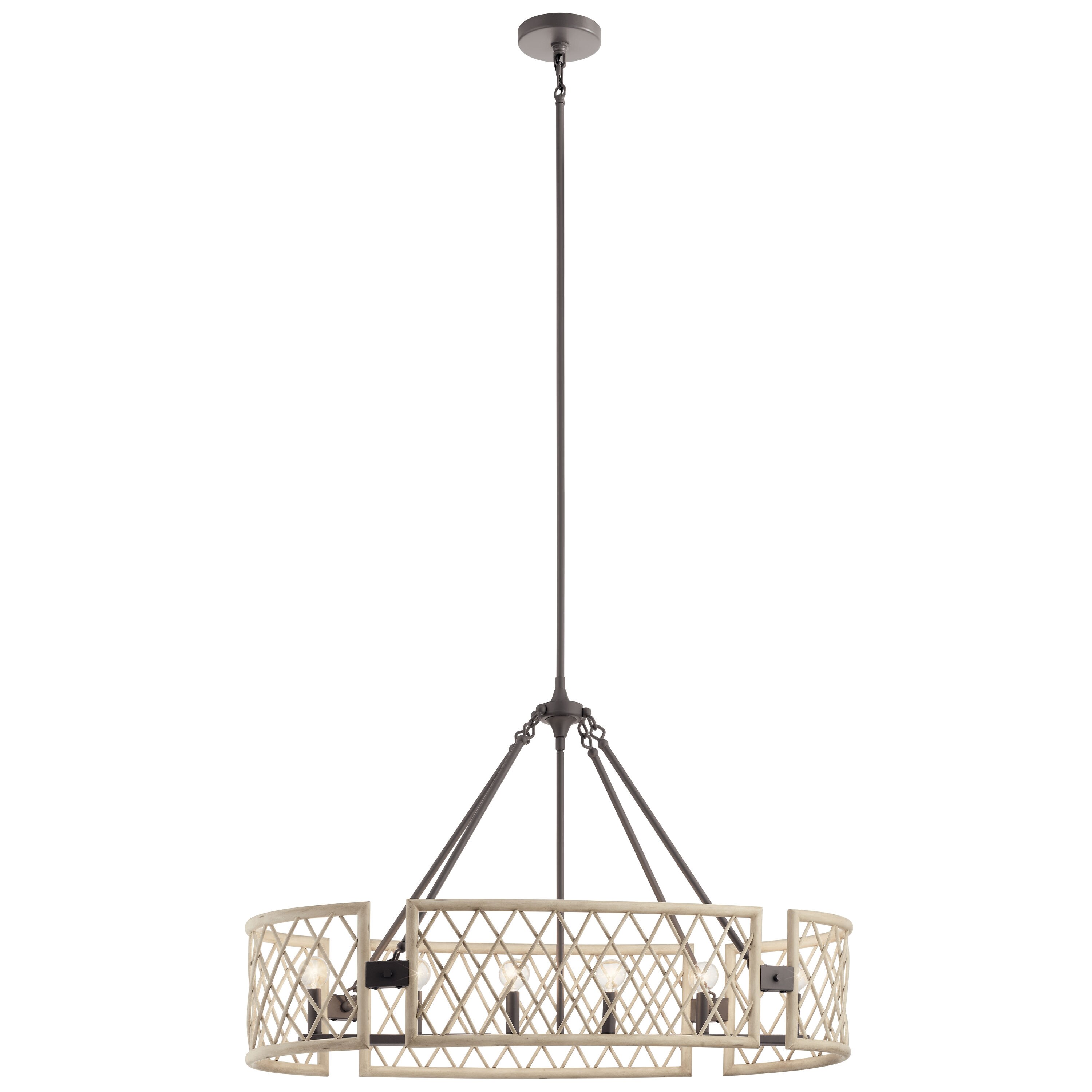 Kichler Oana 6-Light Gray Farmhouse Cage Chandelier