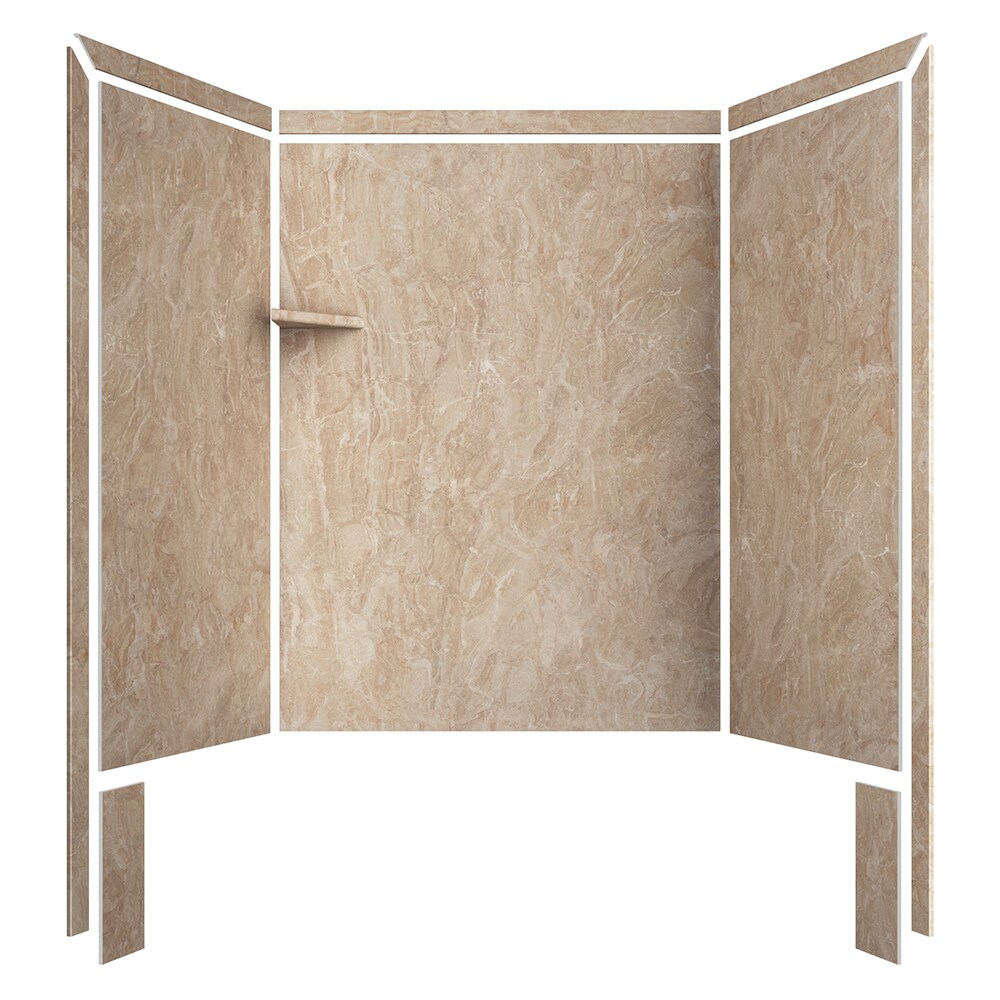 Kostengünstig FlexStone Royale 60-in x Wall Alaskan 36-in Surrounds Alcove x 80-in Ivory Wall Surround Shower the Glue department Walls at & To in Shower