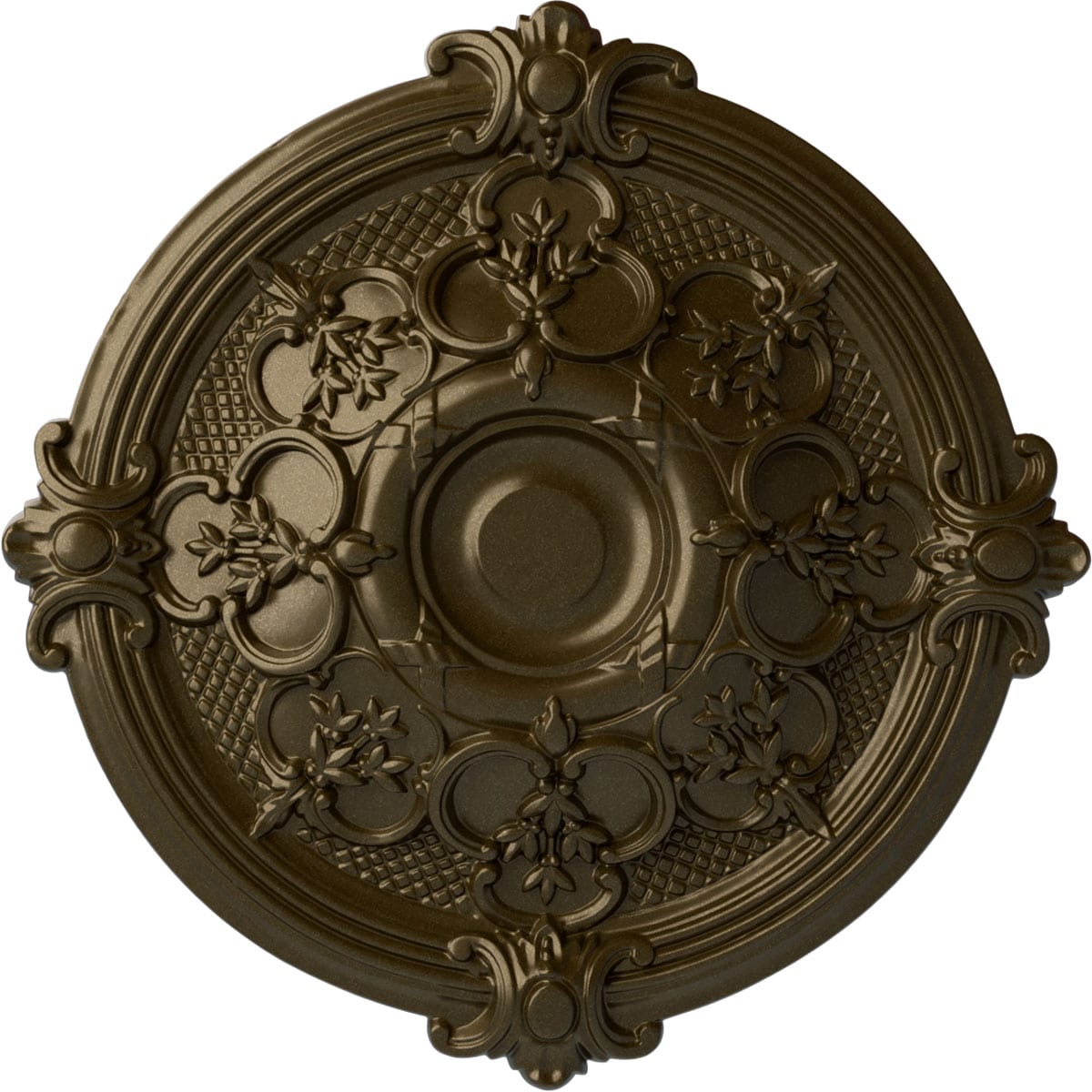 Ekena Millwork CM17HABRS Hamilton 17.375-in W x 17.375-in L Painted Brass Polyurethane Whole Ceiling Medallion