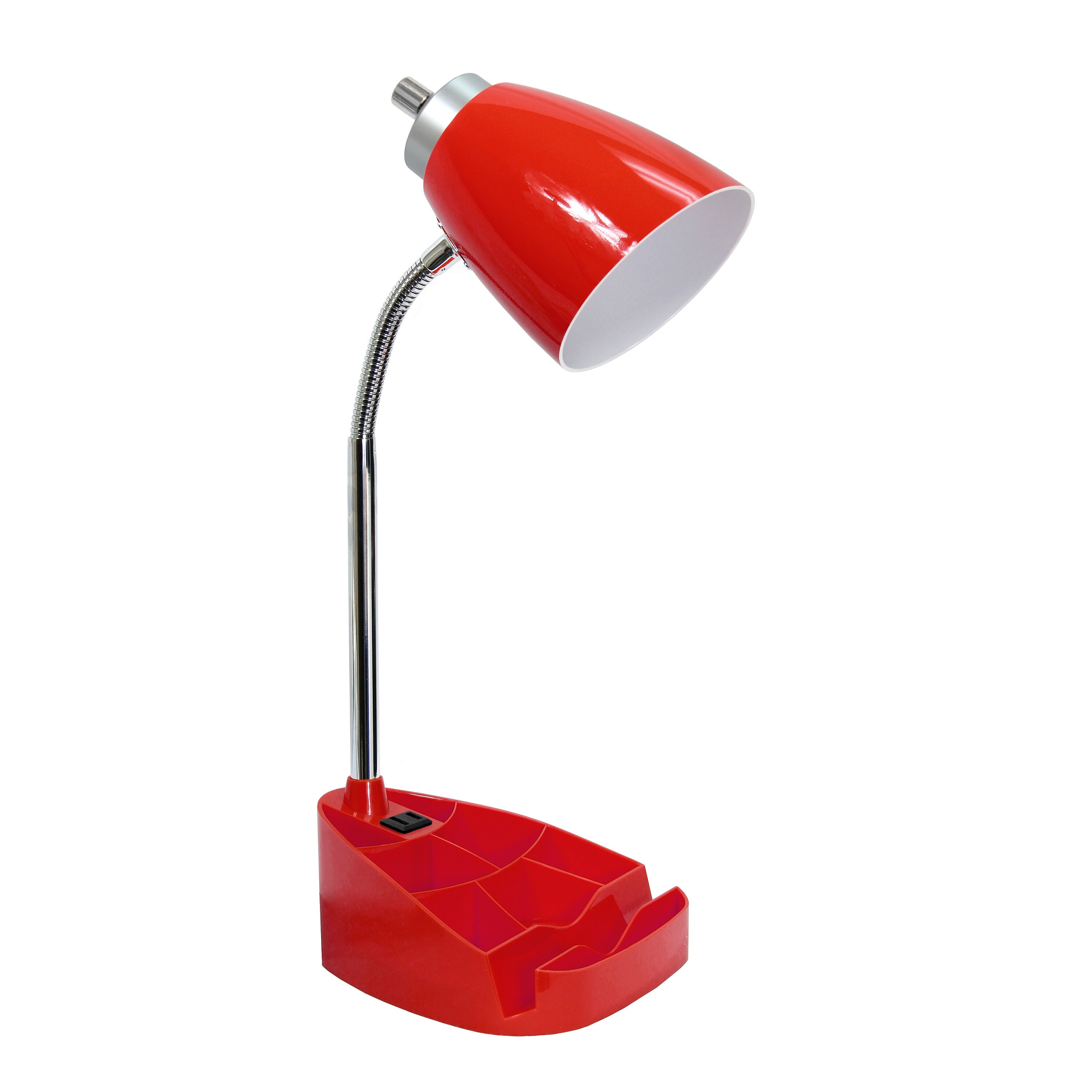 Creekwood Home CWD-1005-RE Sleek Essentials 18.5-in Red Rotary switch Standard Desk Lamp with Plastic Shade