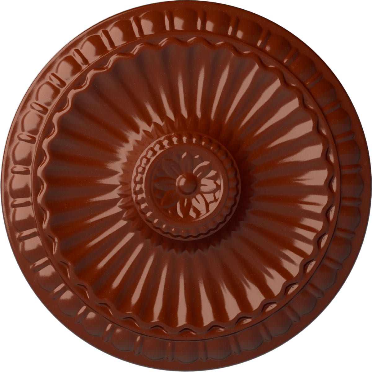 Ekena Millwork CM11LIFIF Linus 11.25-in W x 11.25-in L Painted Firebrick Polyurethane Whole Ceiling Medallion