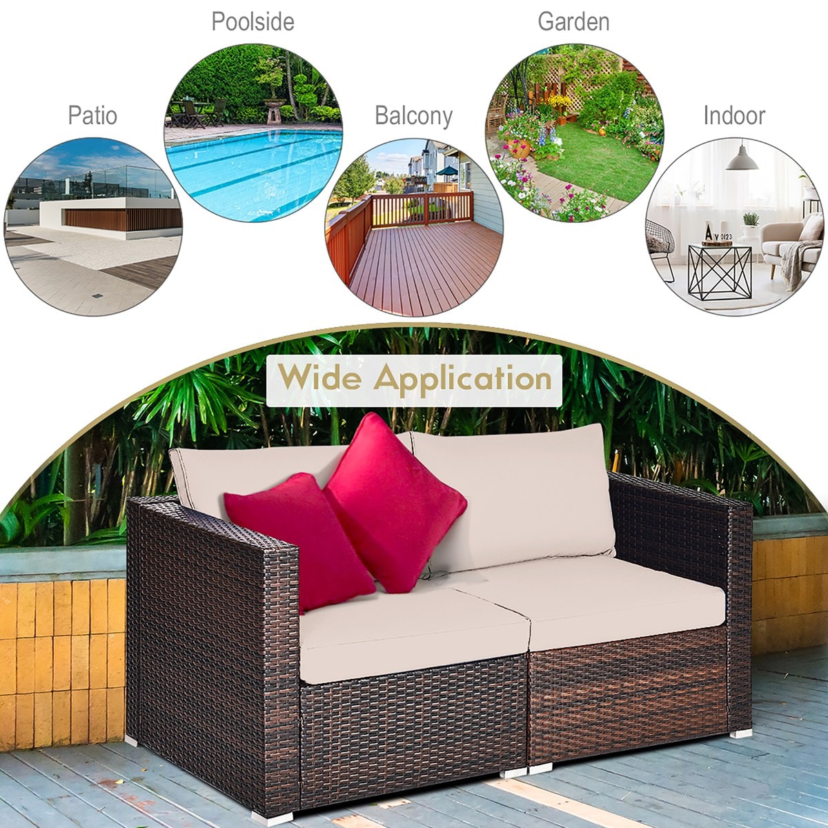 Costway HW63871BN Patio-Sofas-Daybeds - View #5