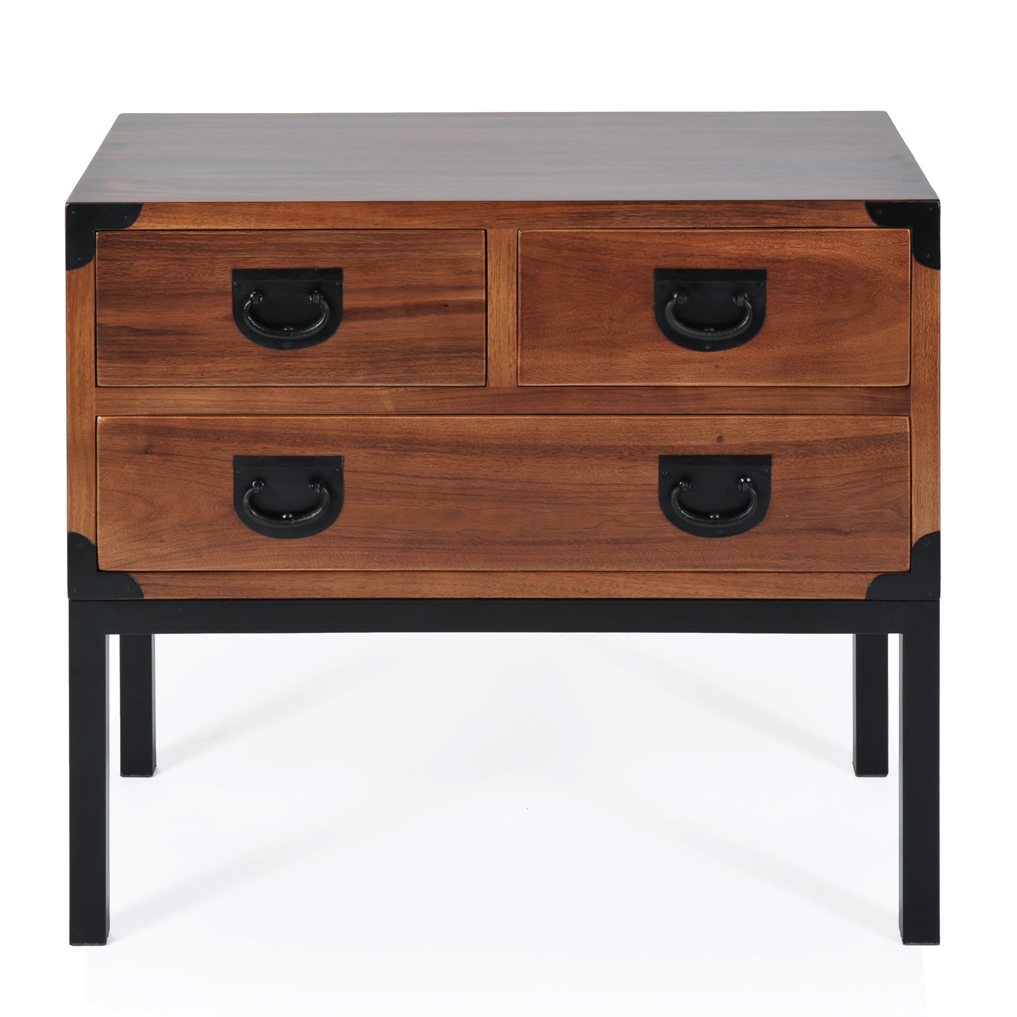 Gingko Kobe 60in W x 28in H Dark Brown Wood Modern End Table with